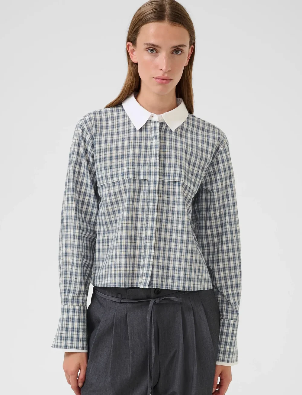 Karen By Simonsen - KBCapri Shirt - langærmede skjorter - capri check blue - 0