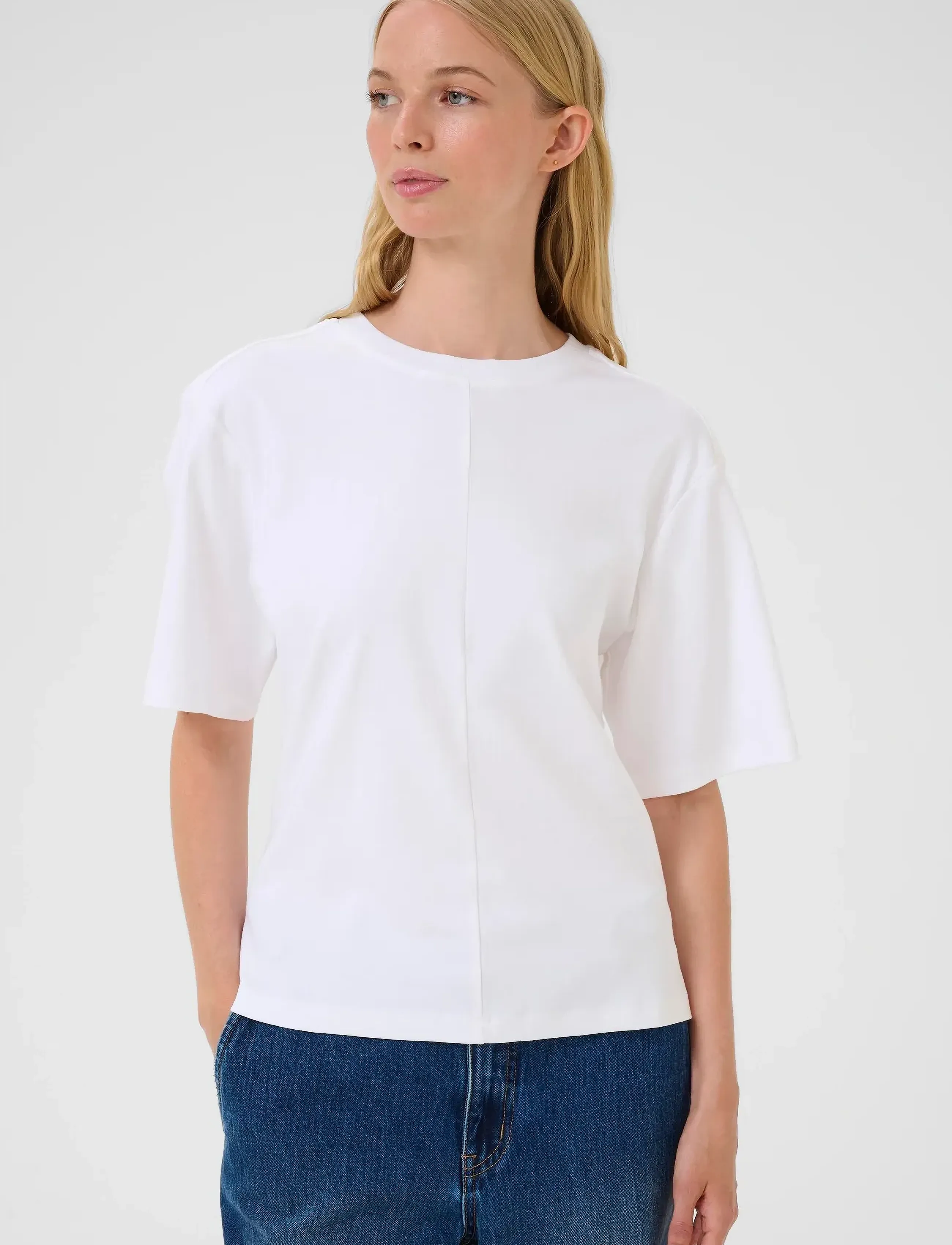 Karen By Simonsen KBNooma Waist Tee - T-särgid ja alussärgid - BRIGHT WHITE / white