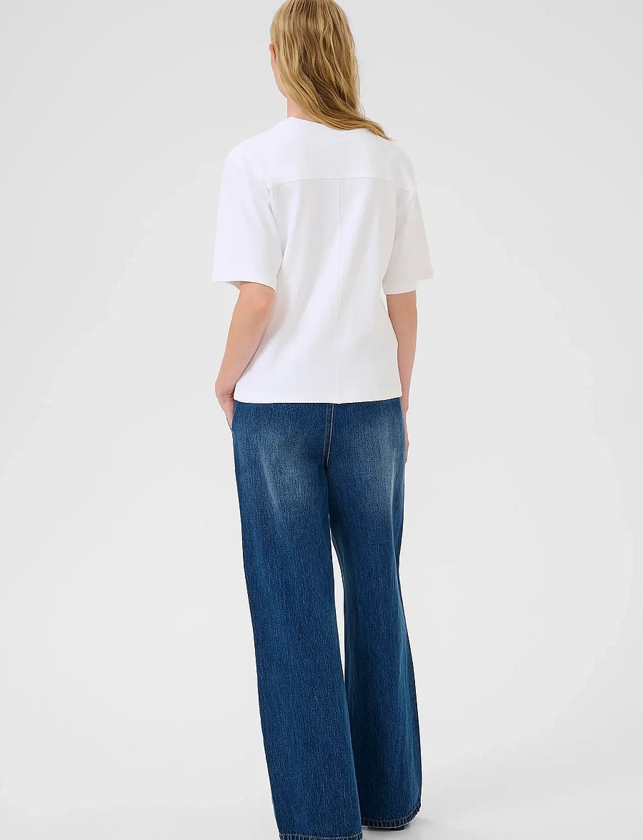 Karen By Simonsen - KBNooma Waist Tee - t-shirts - bright white - 4