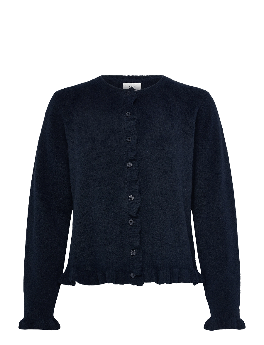 Karen By Simonsen - KBNoabelle Frill Cardigan - cardigans - inkwell - 0