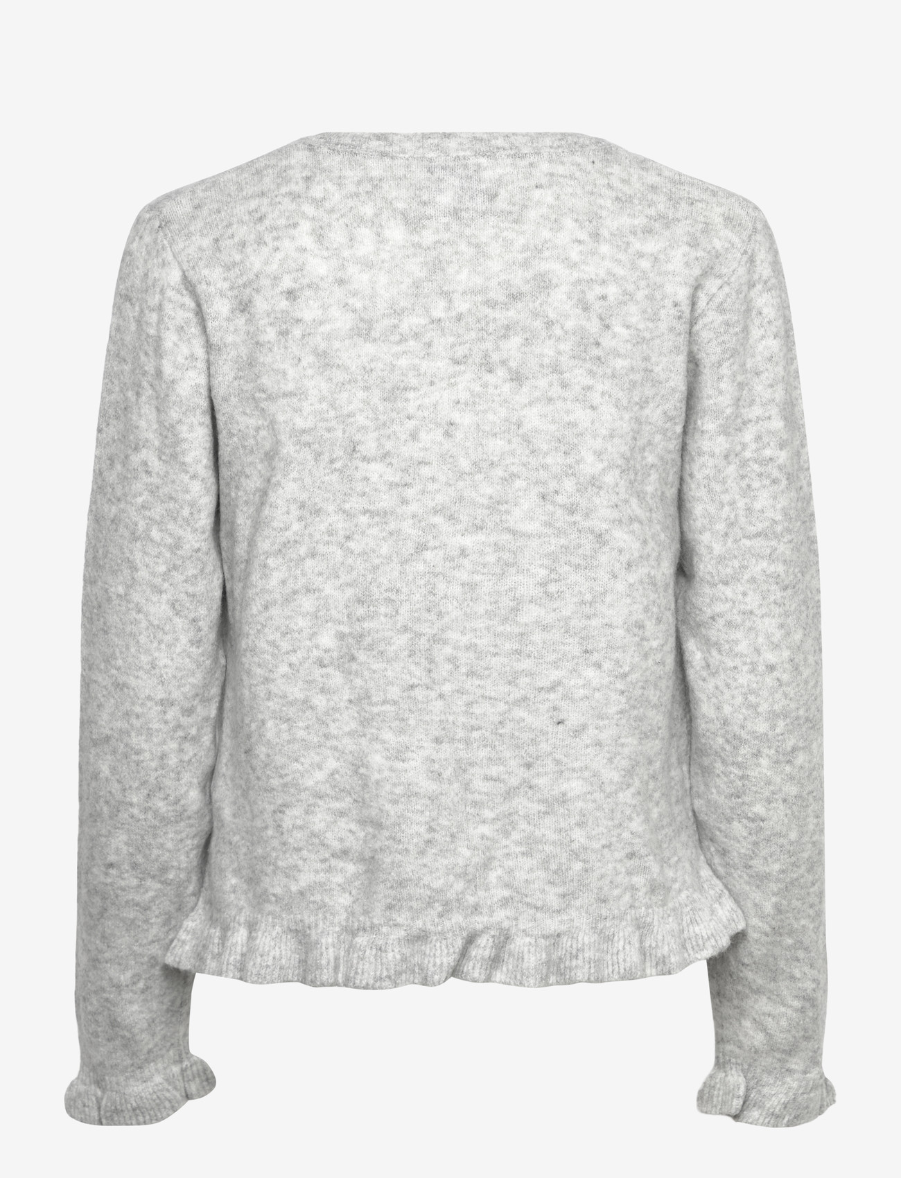 Karen By Simonsen - KBNoabelle Frill Cardigan - koftor - opal gray melange - 2