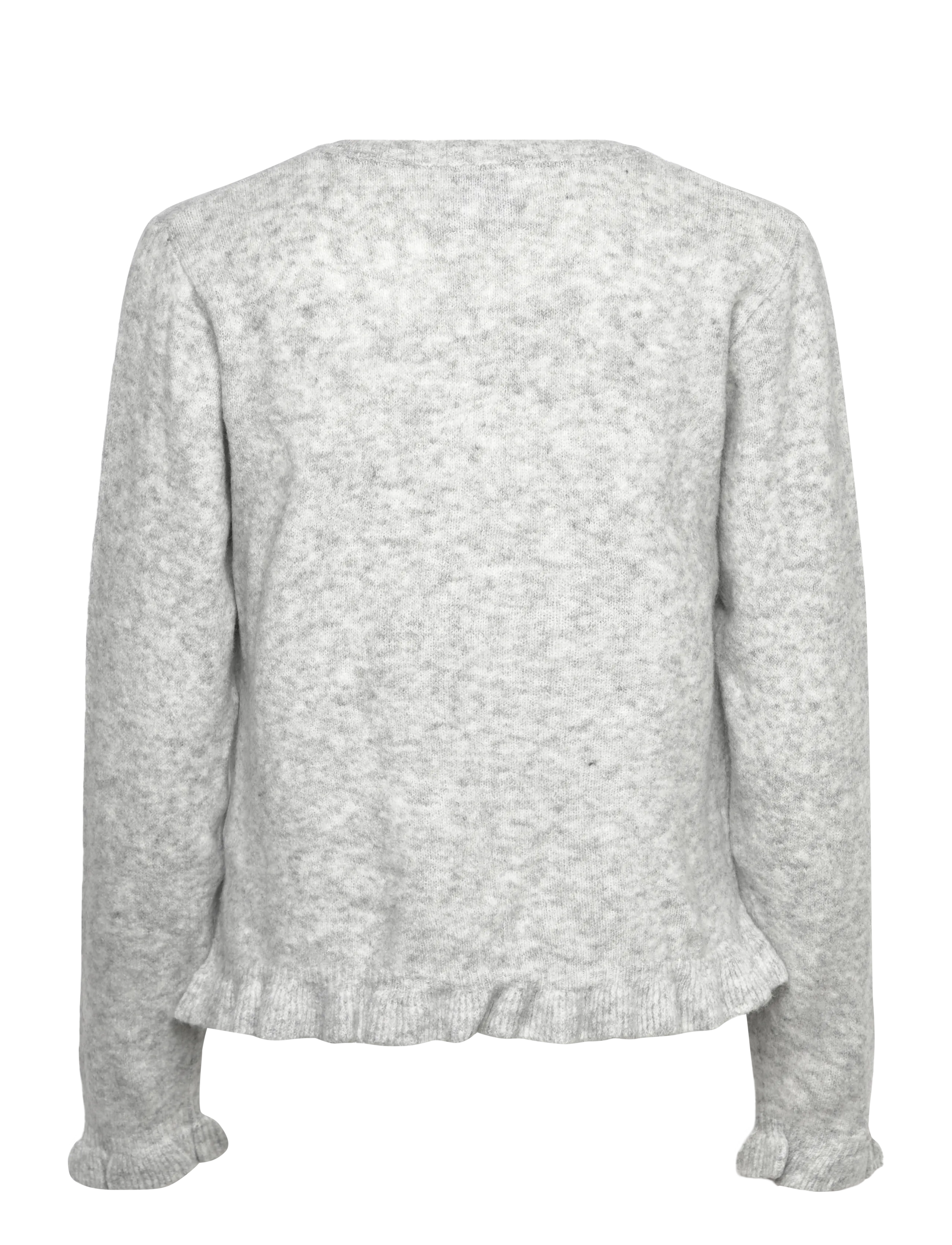 Karen By Simonsen - KBNoabelle Frill Cardigan - cardigans - opal gray melange - 2