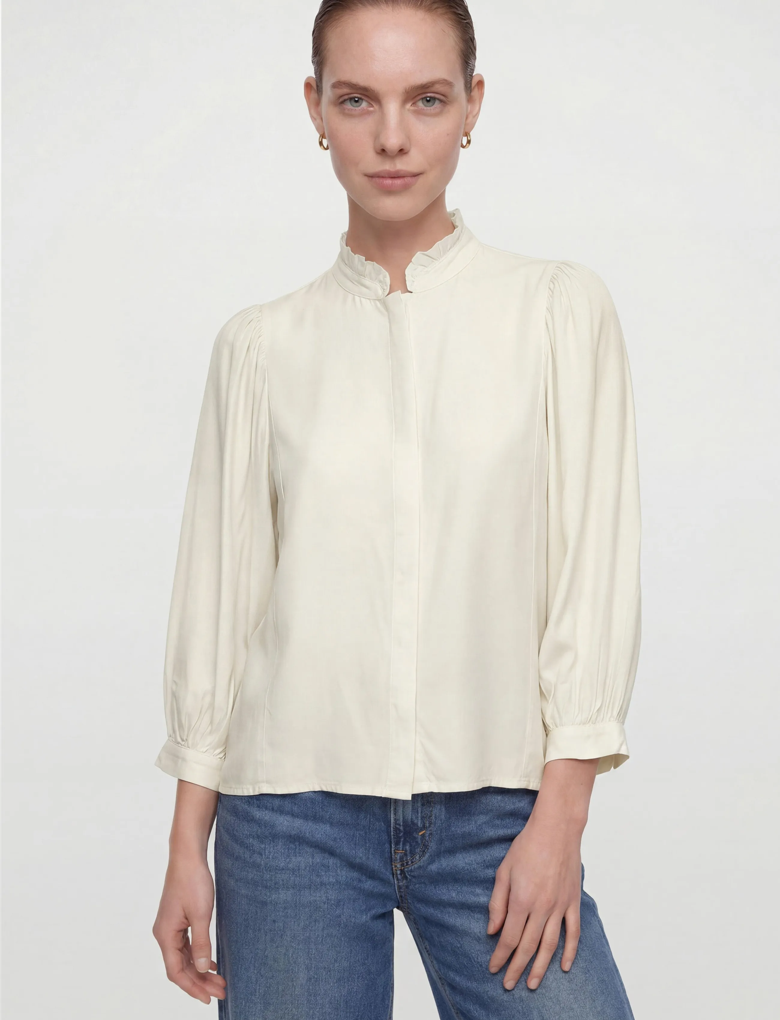 Karen By Simonsen - KBDenise Shirt - long sleeved blouses - egret - 3