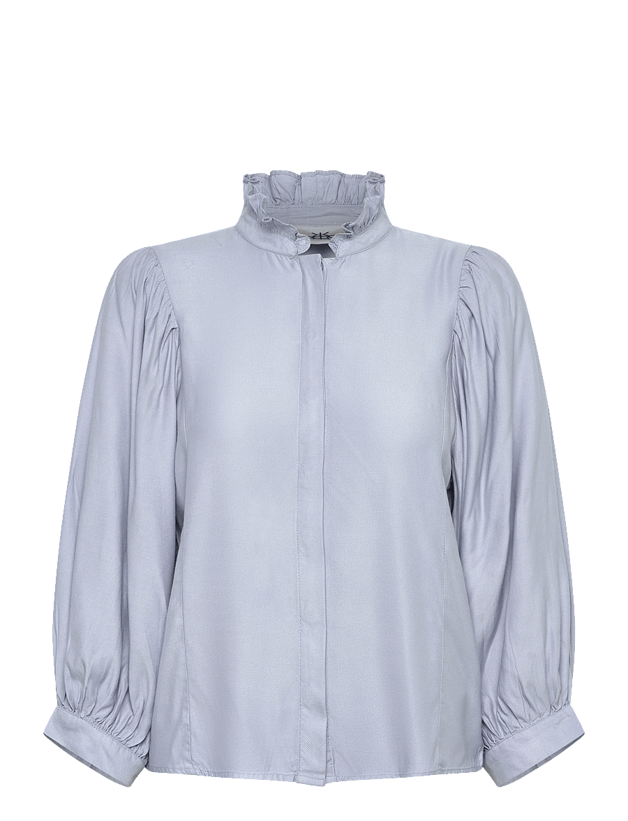 Karen By Simonsen - KBDenise Shirt - langärmelige blusen - subdued blue - 1