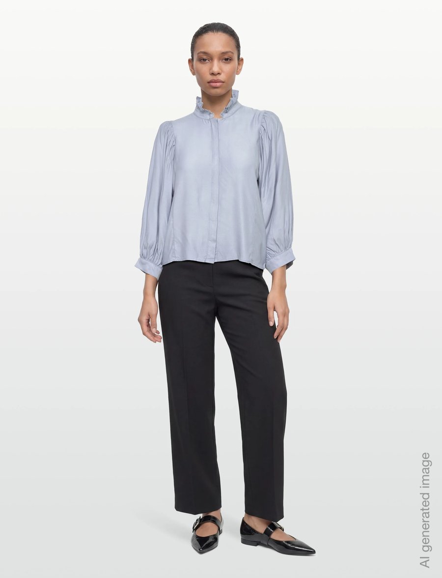 Karen By Simonsen - KBDenise Shirt - langärmelige blusen - subdued blue - 0