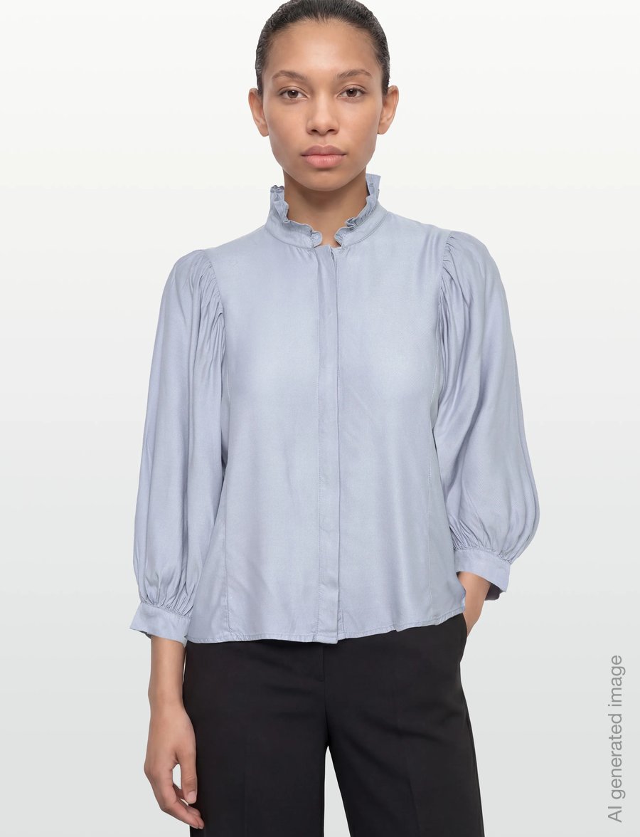 Karen By Simonsen - KBDenise Shirt - langärmelige blusen - subdued blue - 3