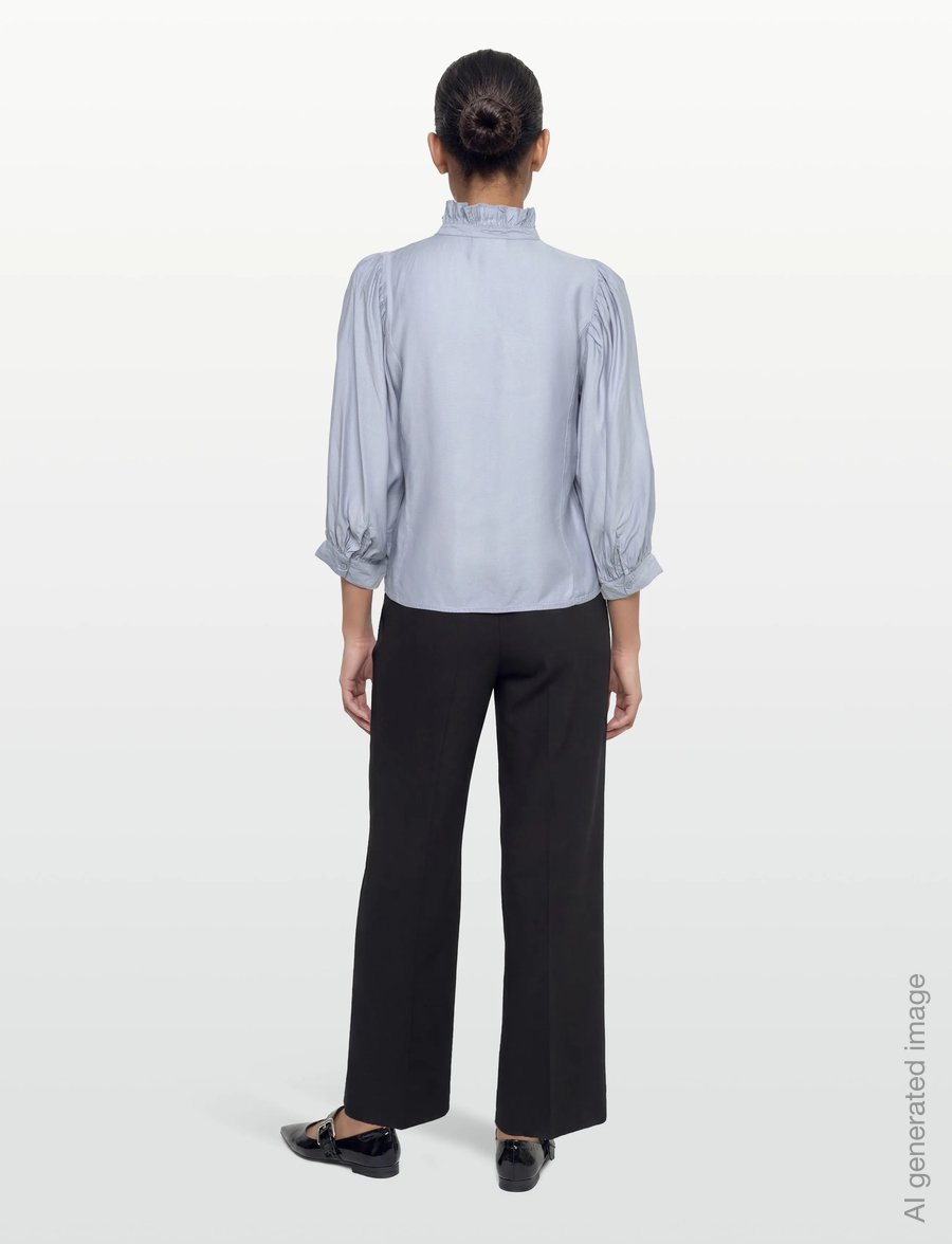Karen By Simonsen - KBDenise Shirt - langärmelige blusen - subdued blue - 4