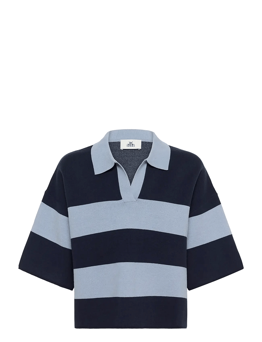 Karen By Simonsen - KBDiana Doddie Tee Polo - polosärgid - ombre blue stripe - 1