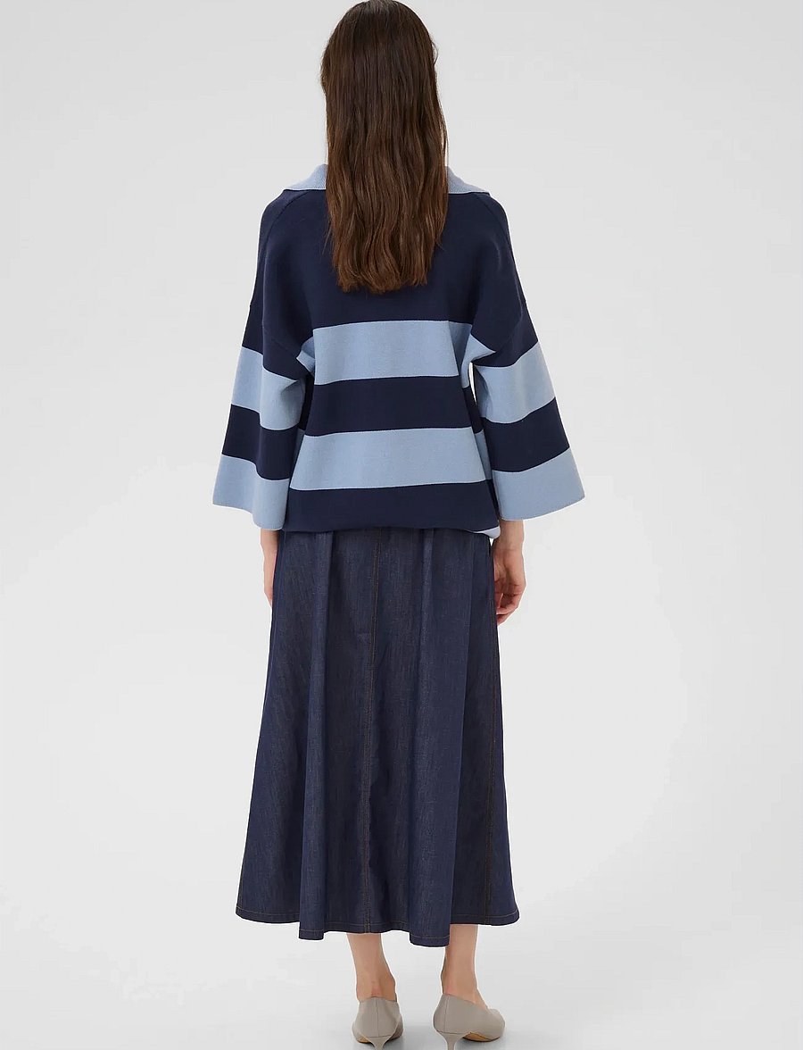 Karen By Simonsen - KBDiana Doddie Tee Polo - polosärgid - ombre blue stripe - 4