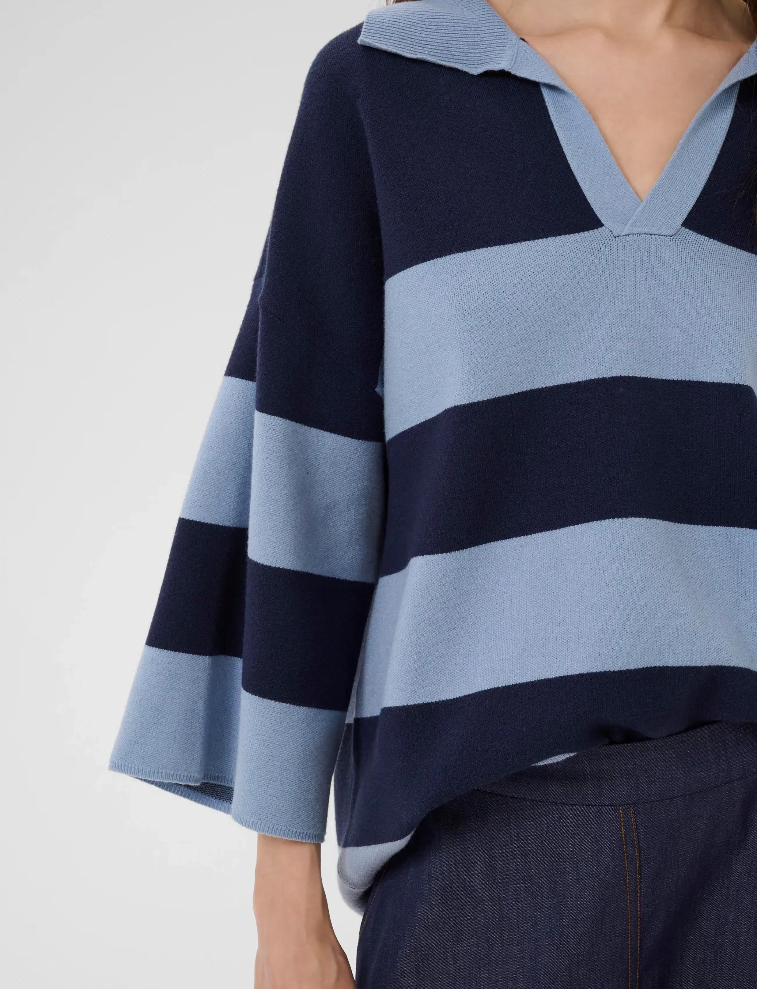 Karen By Simonsen - KBDiana Doddie Tee Polo - poloer - ombre blue stripe - 5