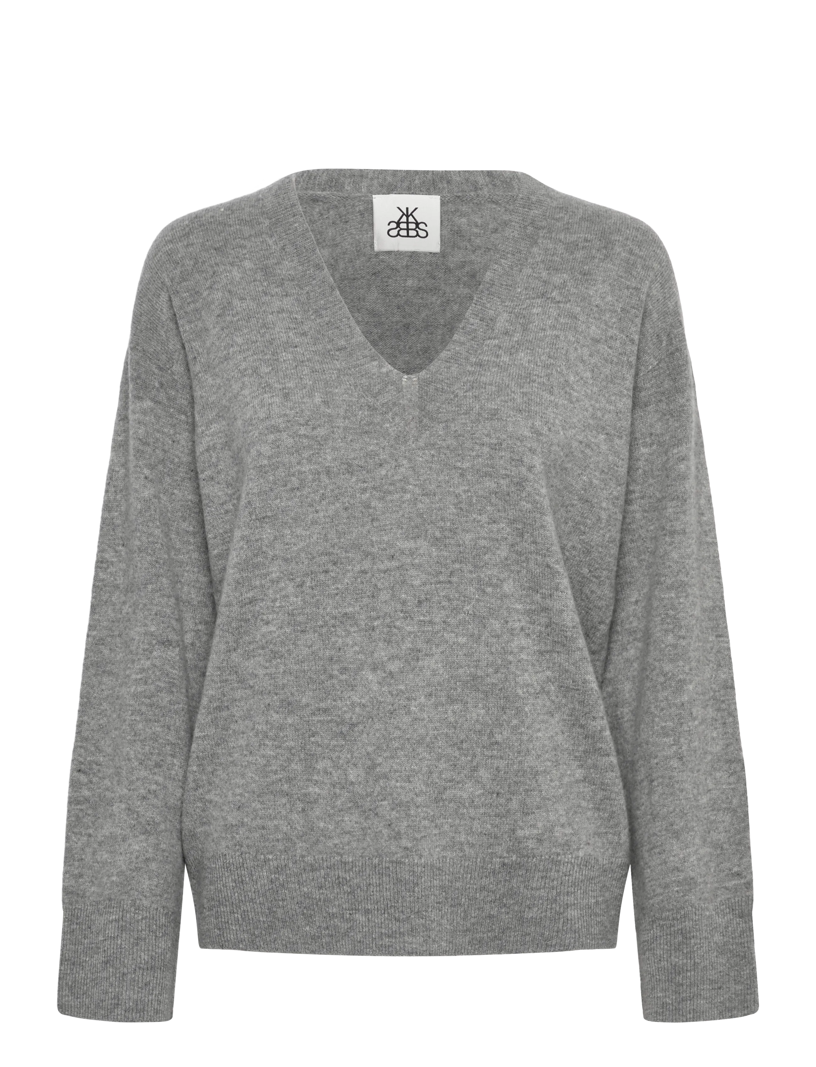 Karen By Simonsen KBAnemone V-neck - Pullover - MEDIUM GREY MELANGE / grey
