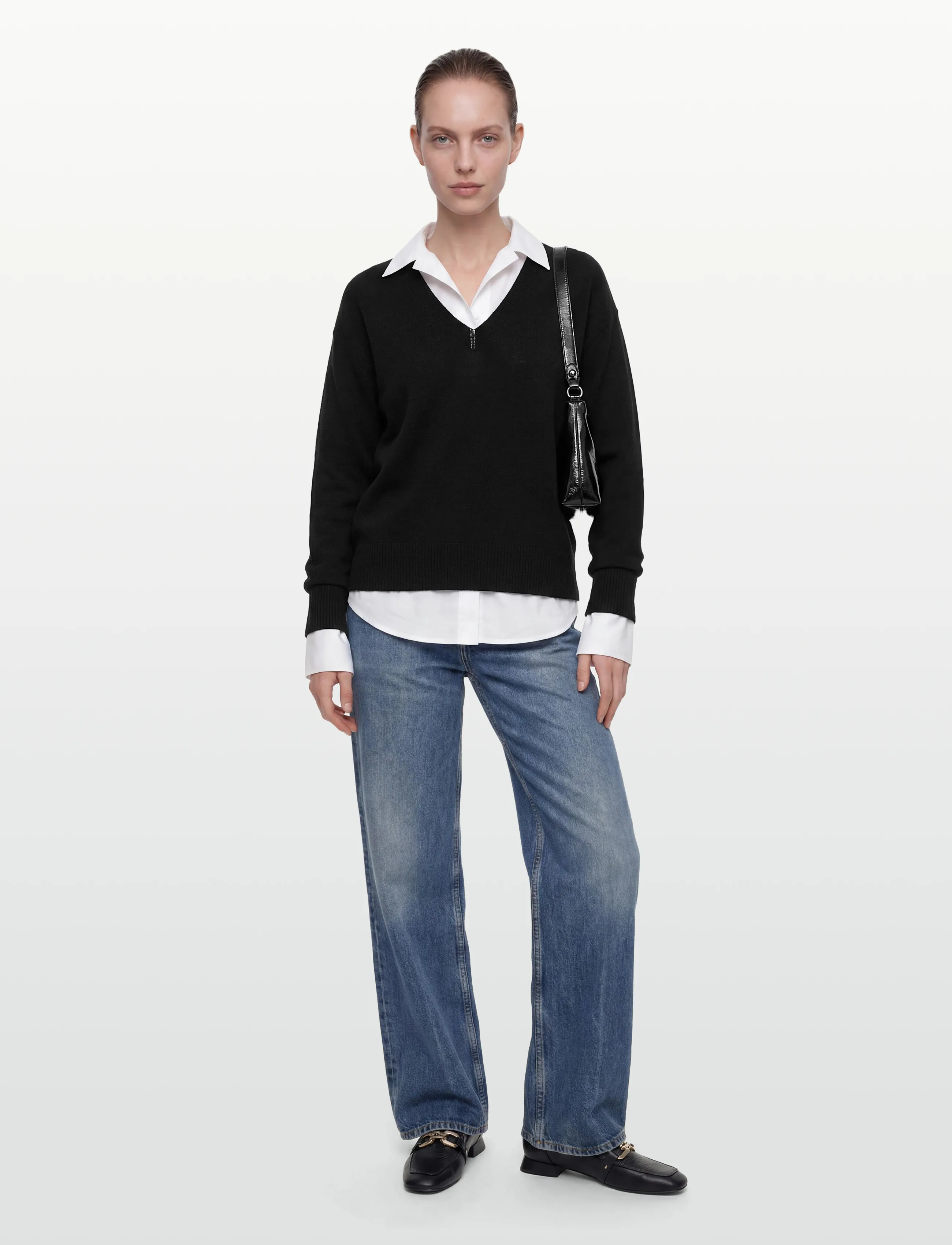 Karen By Simonsen KBAnemone V-neck - Strickmode - METEORITE / black