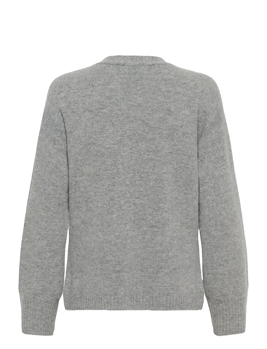 Karen By Simonsen - KBAnemone Cardigan - cardigans - medium grey melange - 2