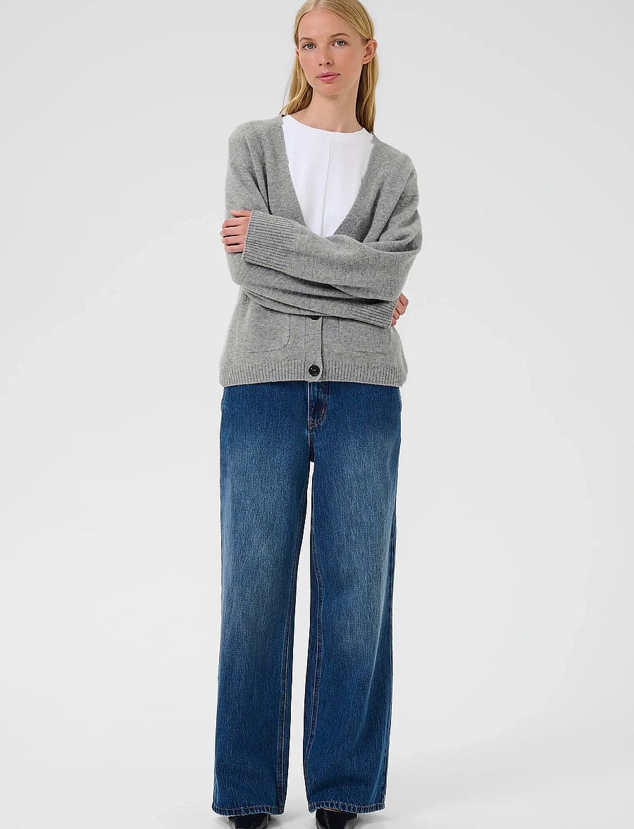 Karen By Simonsen - KBAnemone Cardigan - cardigans - medium grey melange - 3