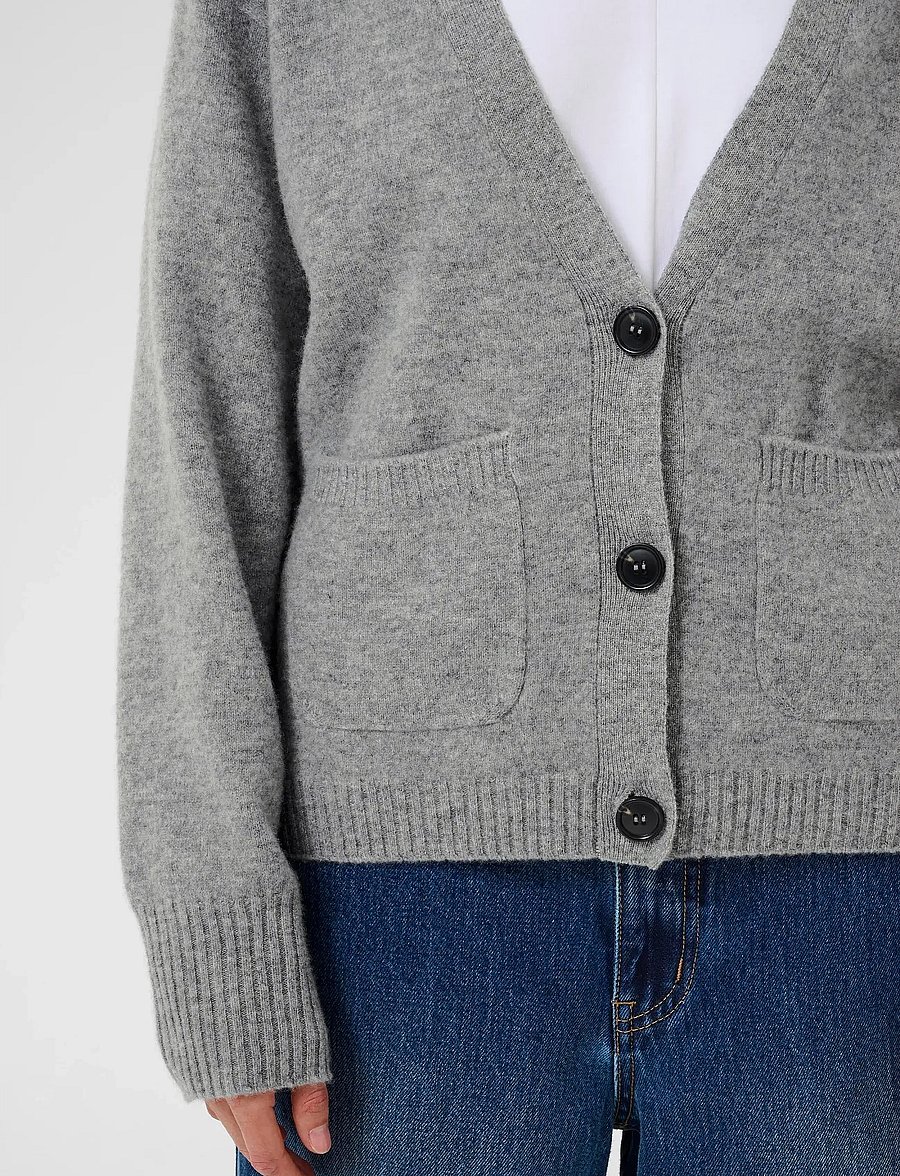Karen By Simonsen - KBAnemone Cardigan - cardigans - medium grey melange - 5