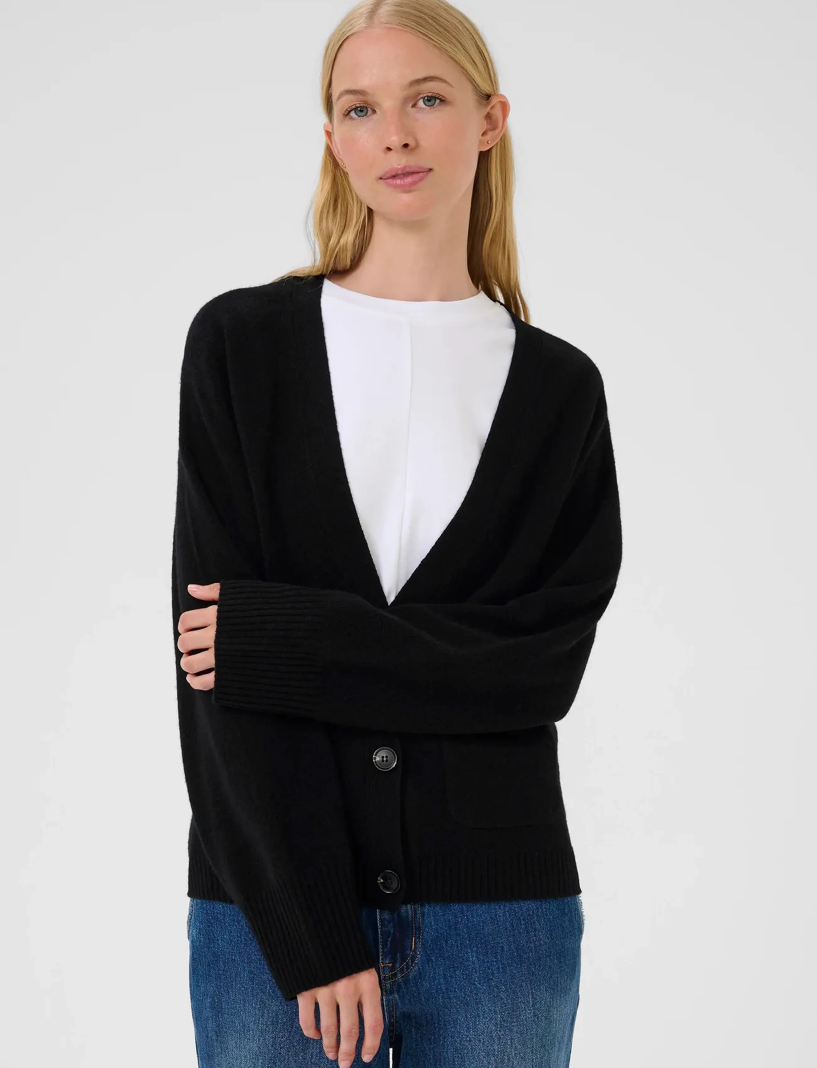 Karen By Simonsen Kbanemone Cardigan, L, Black, Strik > Cardigans, Dame
