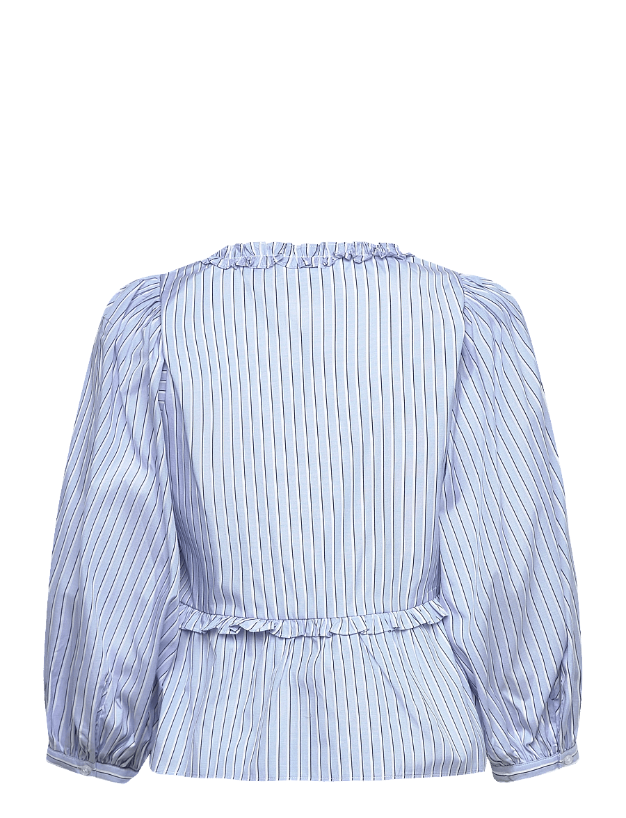 Karen By Simonsen - KBDanielle Blouse - langærmede bluser - subdued blue stripe - 1