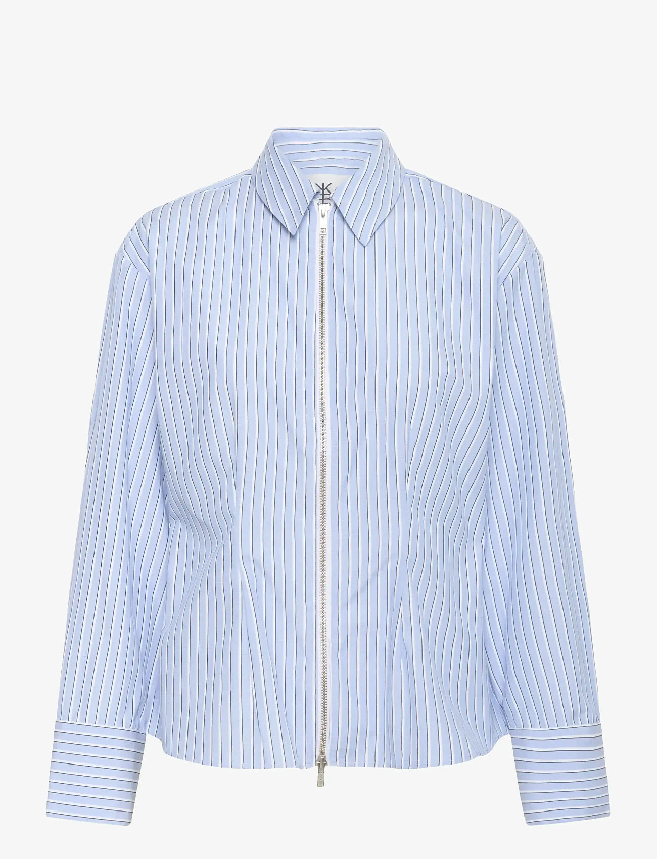 Karen By Simonsen - KBDanielle Shirt - langärmlige hemden - subdued blue stripe - 1