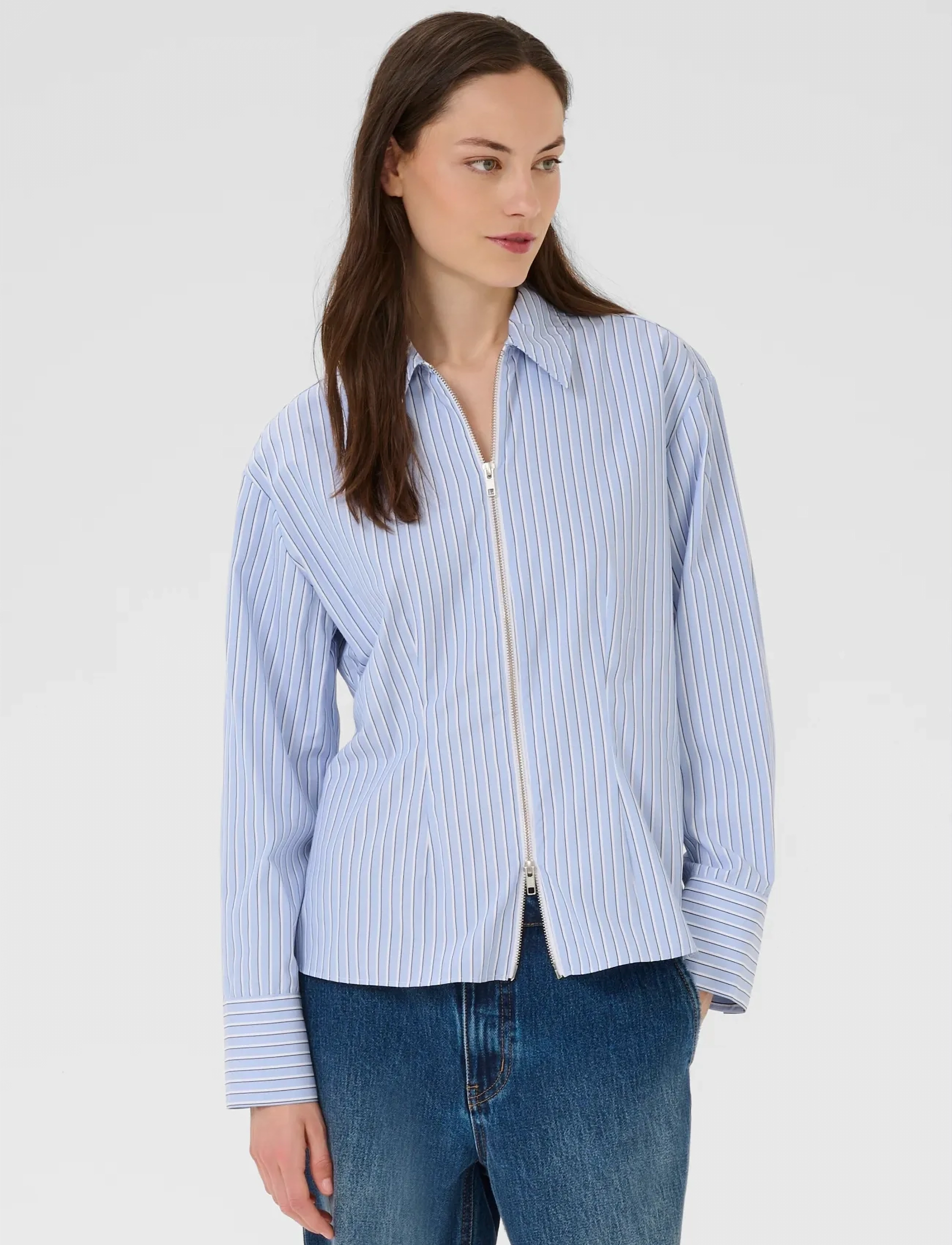 Karen By Simonsen - KBDanielle Shirt - langærmede skjorter - subdued blue stripe - 0