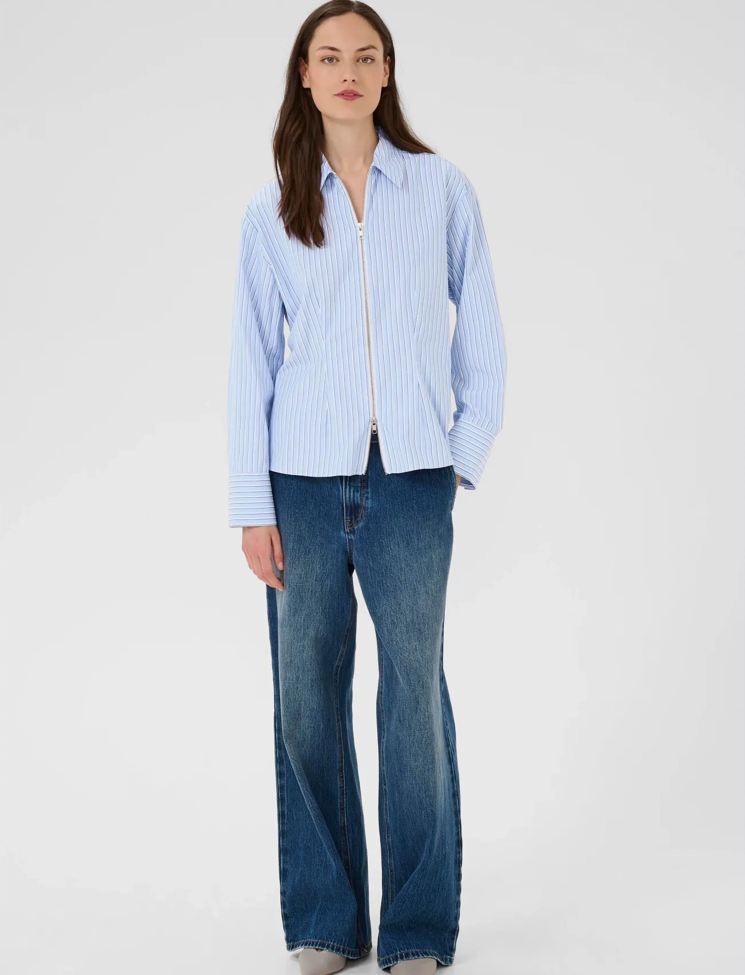 Karen By Simonsen - KBDanielle Shirt - langærmede skjorter - subdued blue stripe - 3