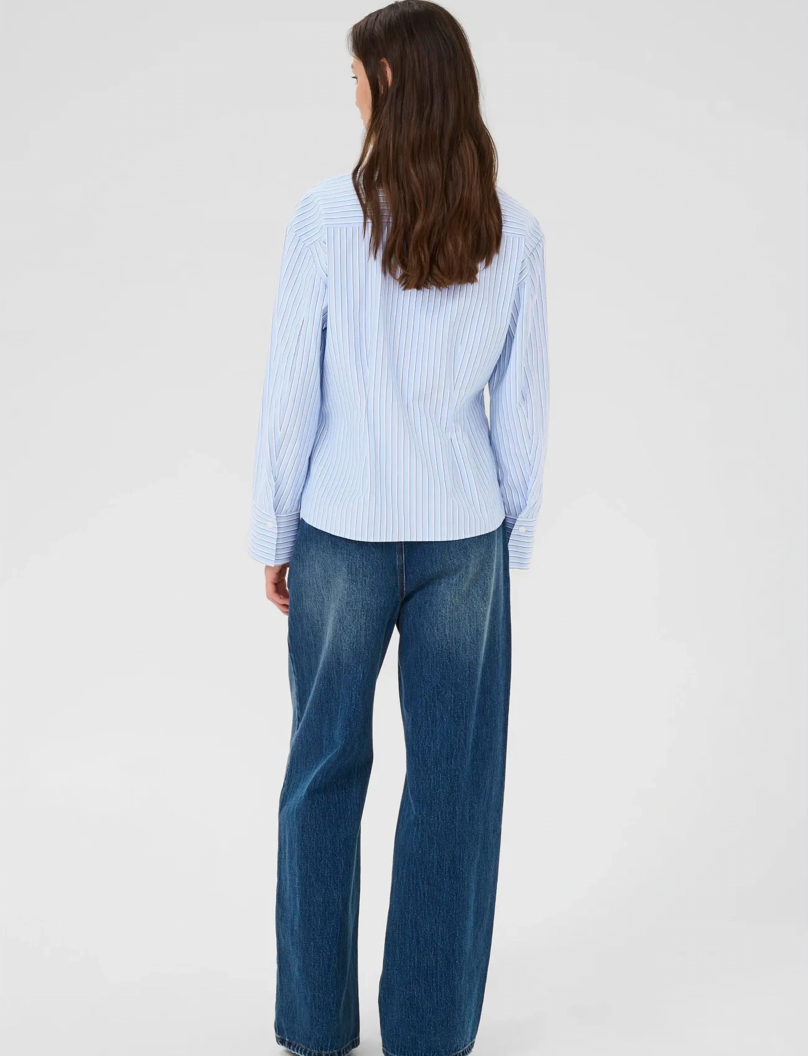 Karen By Simonsen - KBDanielle Shirt - langærmede skjorter - subdued blue stripe - 4