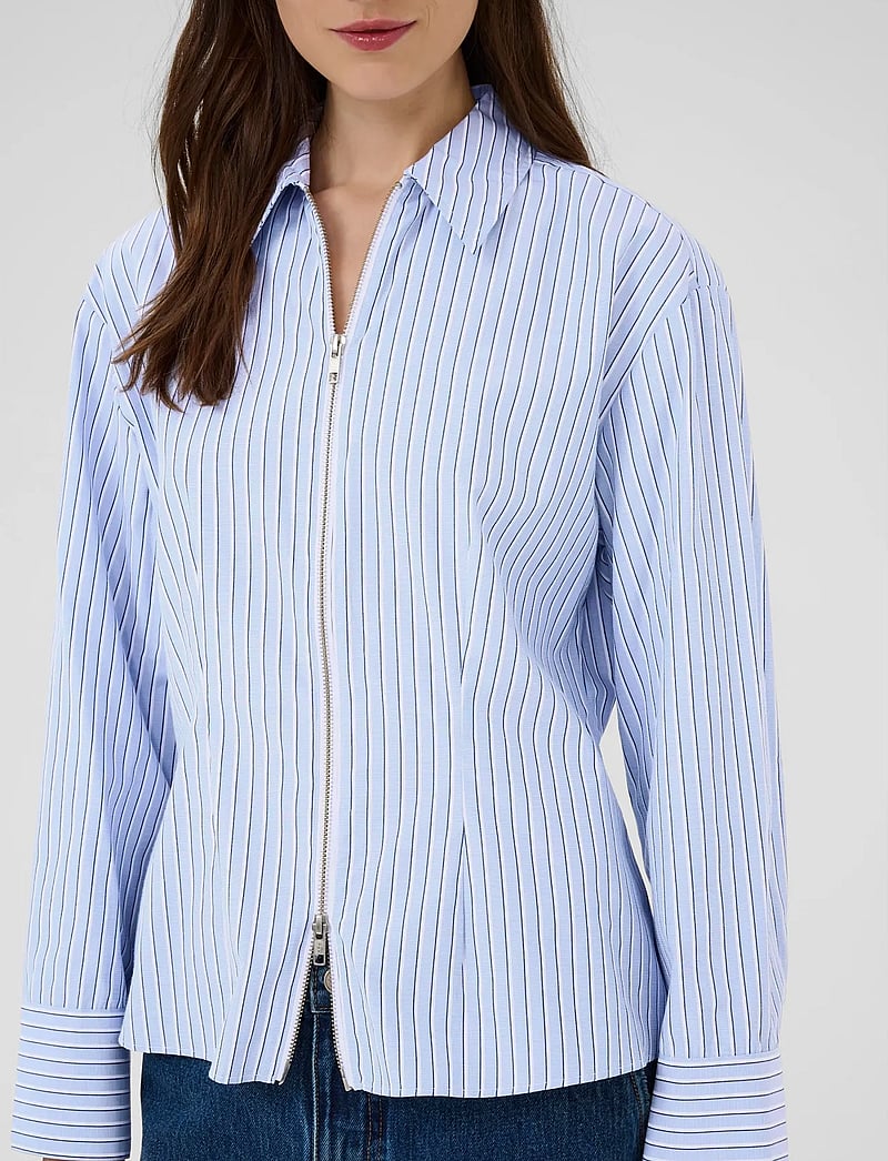 Karen By Simonsen - KBDanielle Shirt - langärmlige hemden - subdued blue stripe - 5