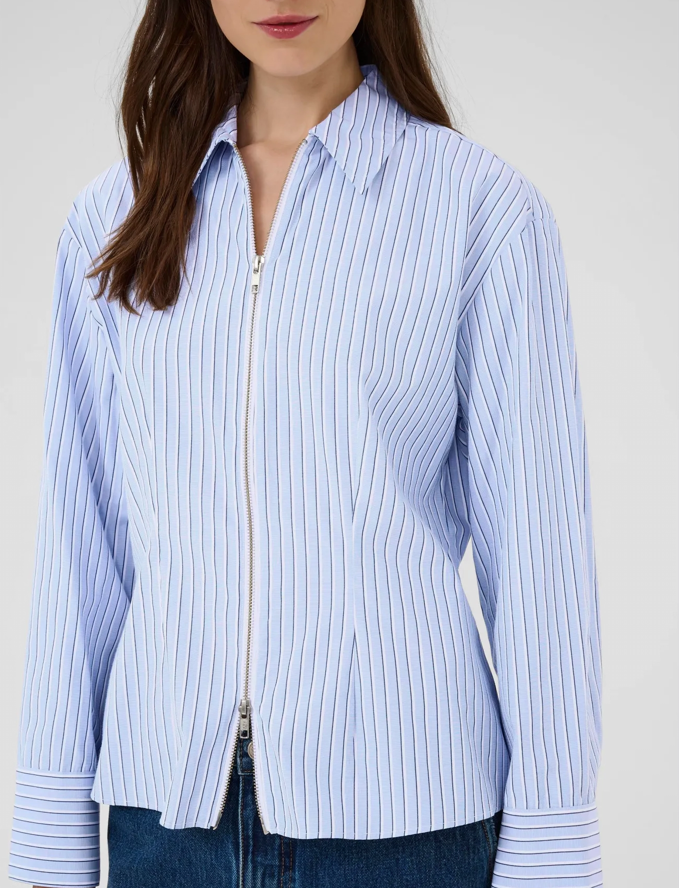 Karen By Simonsen - KBDanielle Shirt - langærmede skjorter - subdued blue stripe - 5