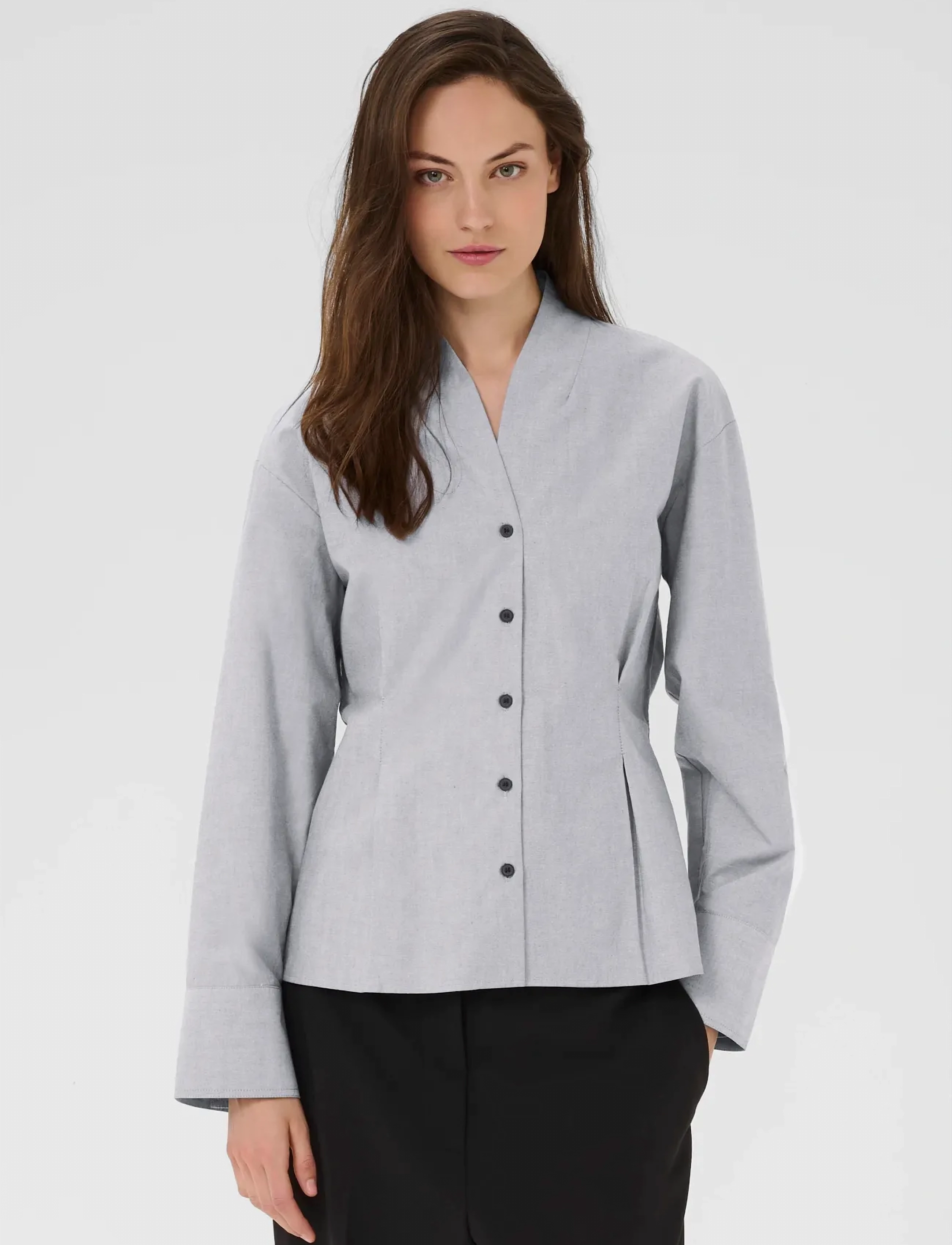 Karen By Simonsen Kbdeborah Blouse, 42, Shirts, Grau - Long-sleeved, Frauen