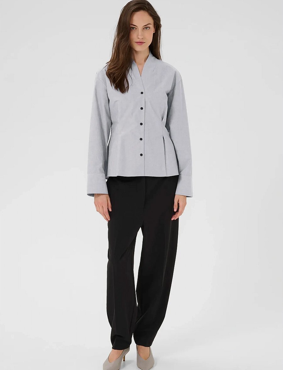 Karen By Simonsen - KBDeborah Blouse - langärmlige hemden - thunderstorm - 3