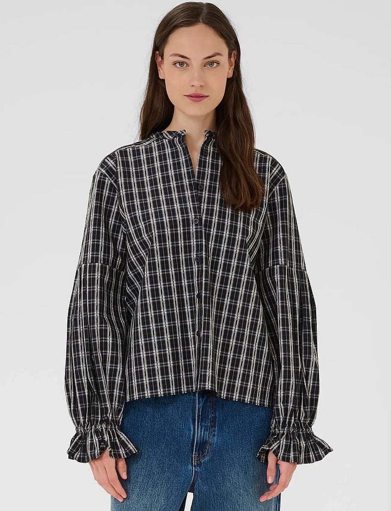 Karen By Simonsen - KBDestiny Blouse - langärmlige blusen - destiny check - 0