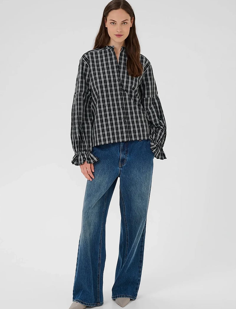 Karen By Simonsen - KBDestiny Blouse - langärmlige blusen - destiny check - 3