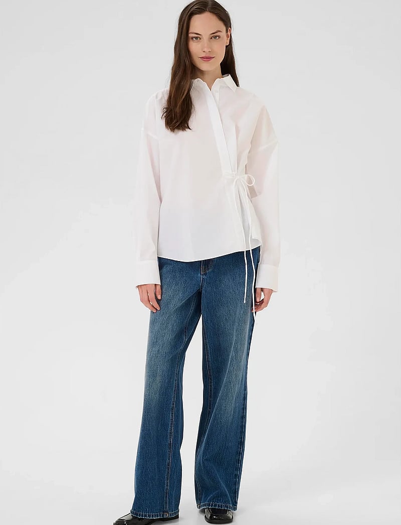 Karen By Simonsen - KBDylan Shirt - langærmede skjorter - bright white - 3