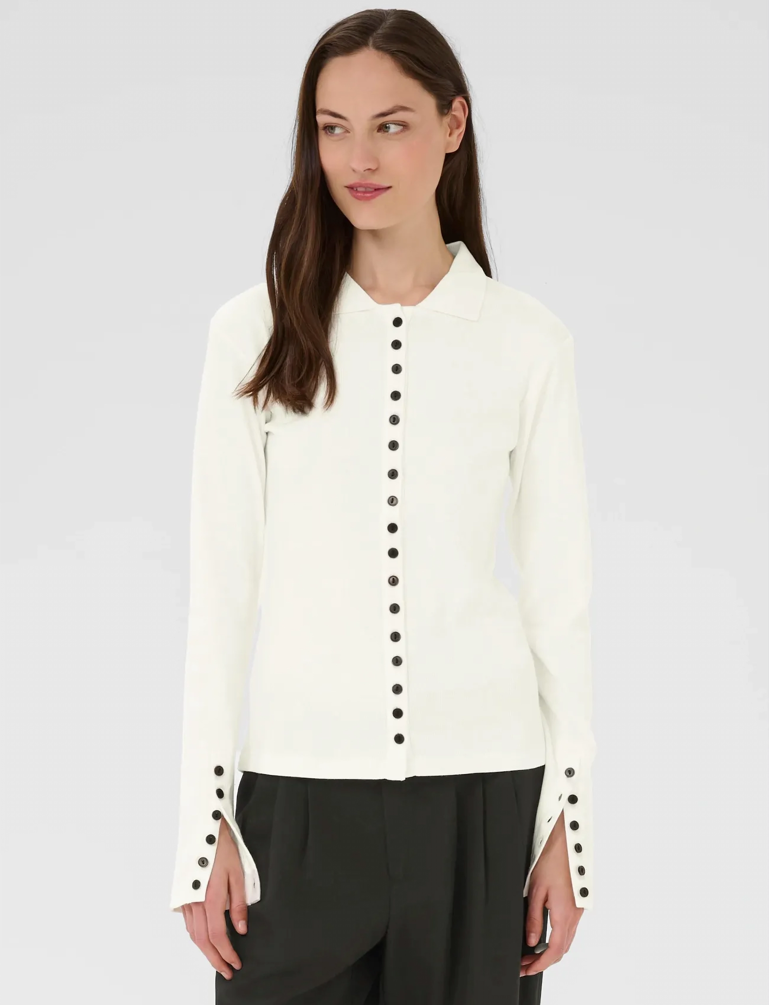 Karen By Simonsen Kbdafne Polo, S, White, Skjorter > Langærmede, Dame