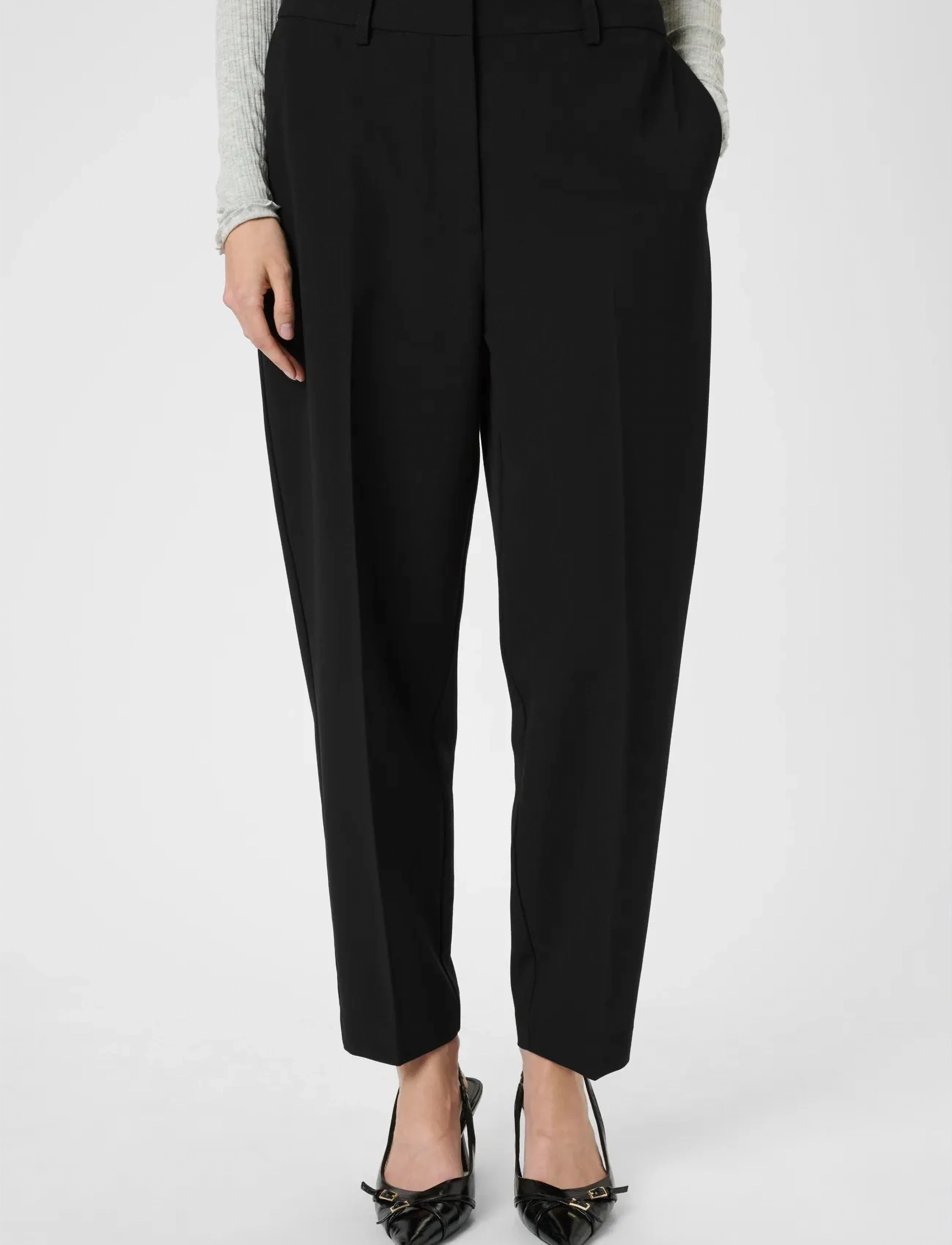 Karen By Simonsen KBRo Solid Milano Carrot Pants - Hosen - METEORITE / black