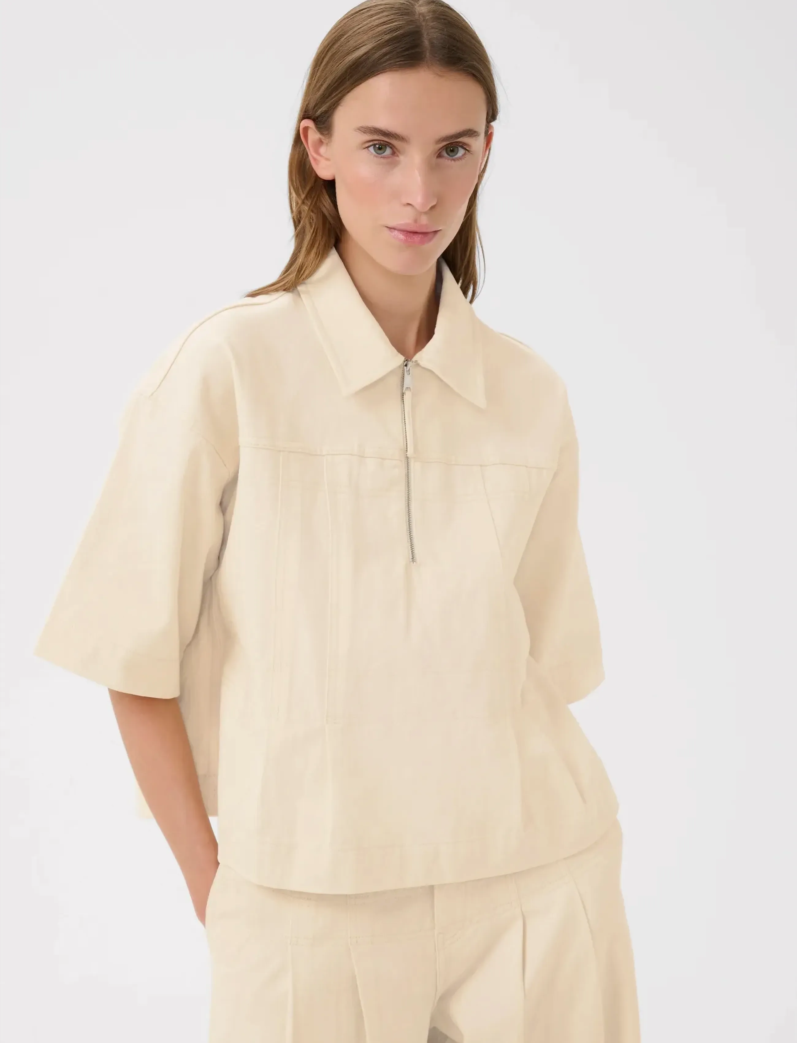 Karen By Simonsen Kbeleanor Shirt, 44, Shirts, Creme - Short-sleeved, Frauen