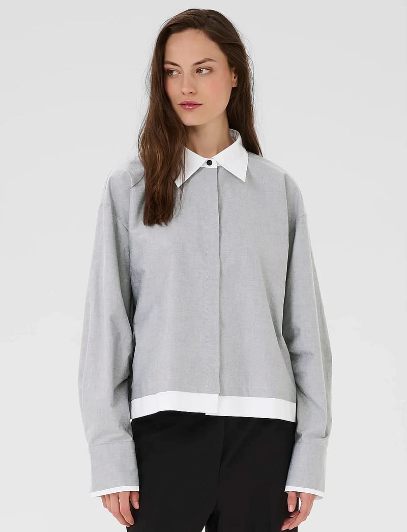 Karen By Simonsen - KBDeborah Tessa Shirt - long-sleeved shirts - thunderstorm - 0