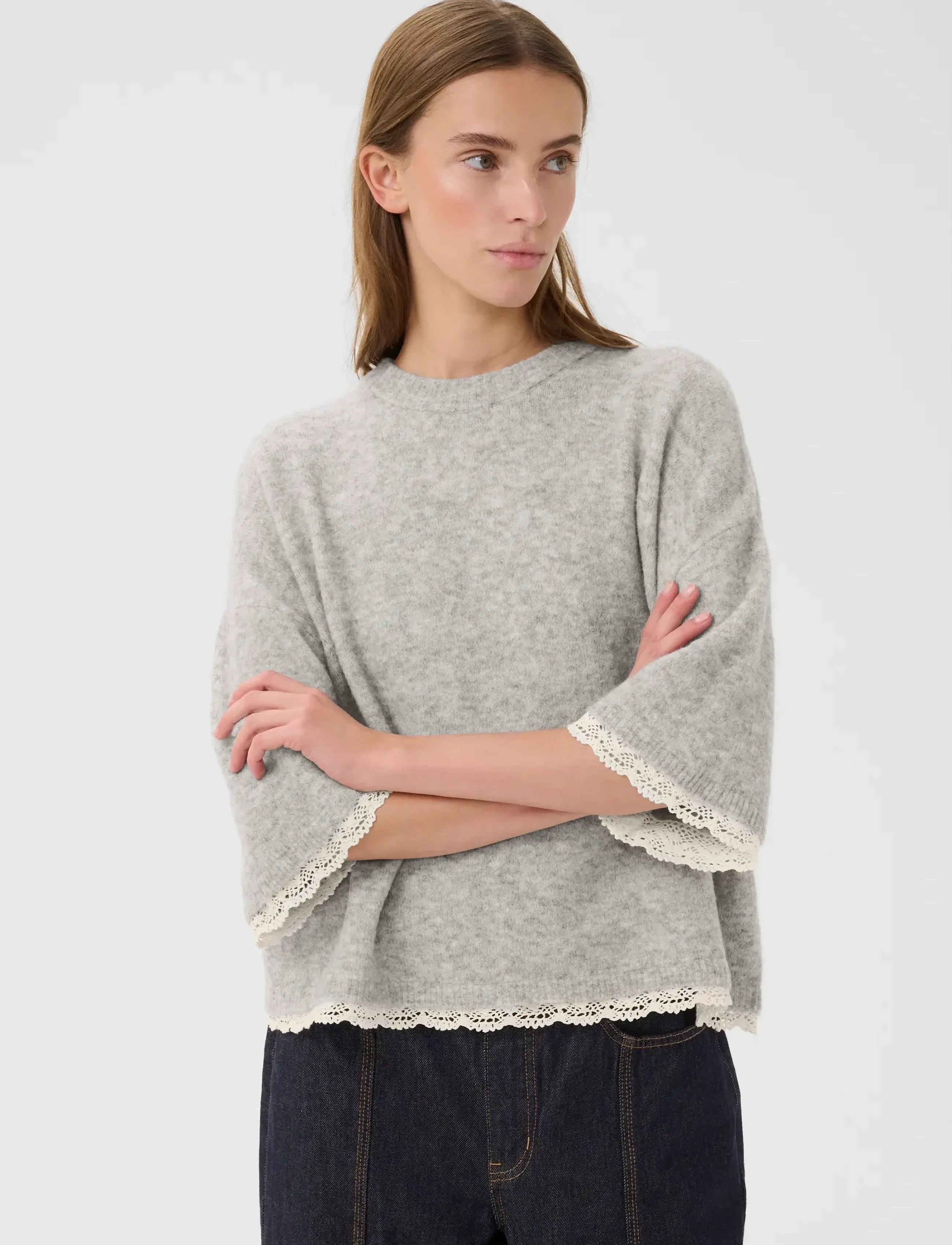Karen By Simonsen KBEris O-neck - Tøj - GREY MELANGE / grey
