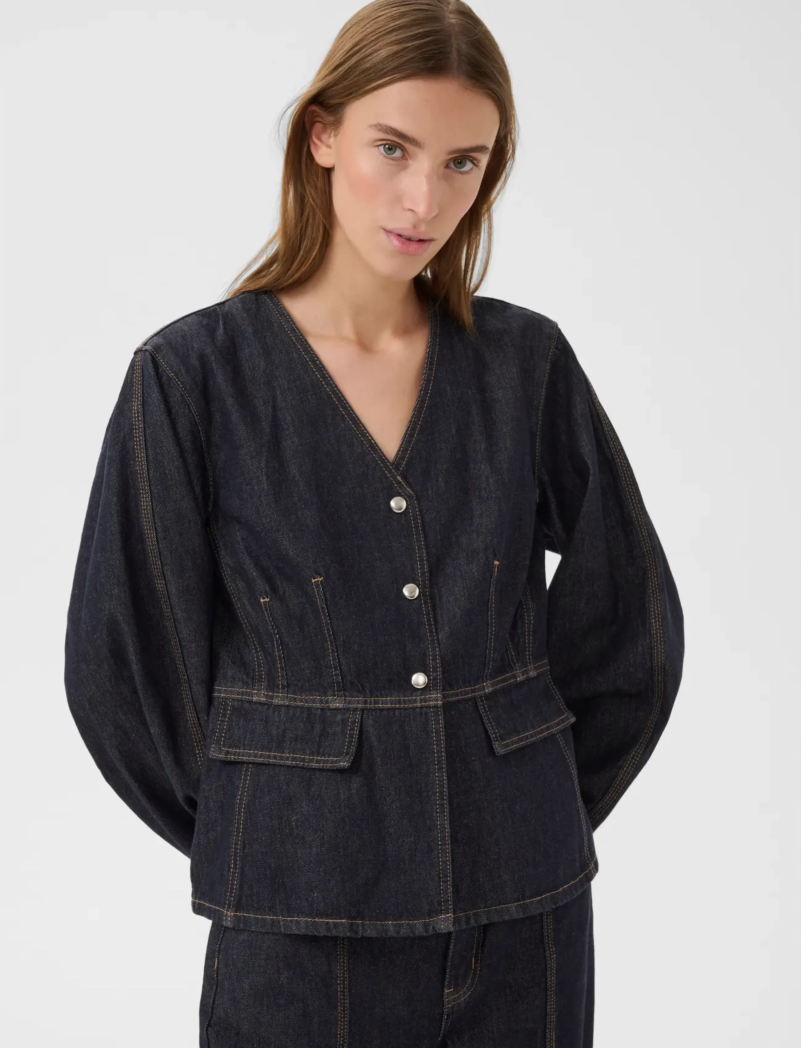 Karen By Simonsen Kbevette Blazer, 44, Navy, Jakker > Denim, Dame