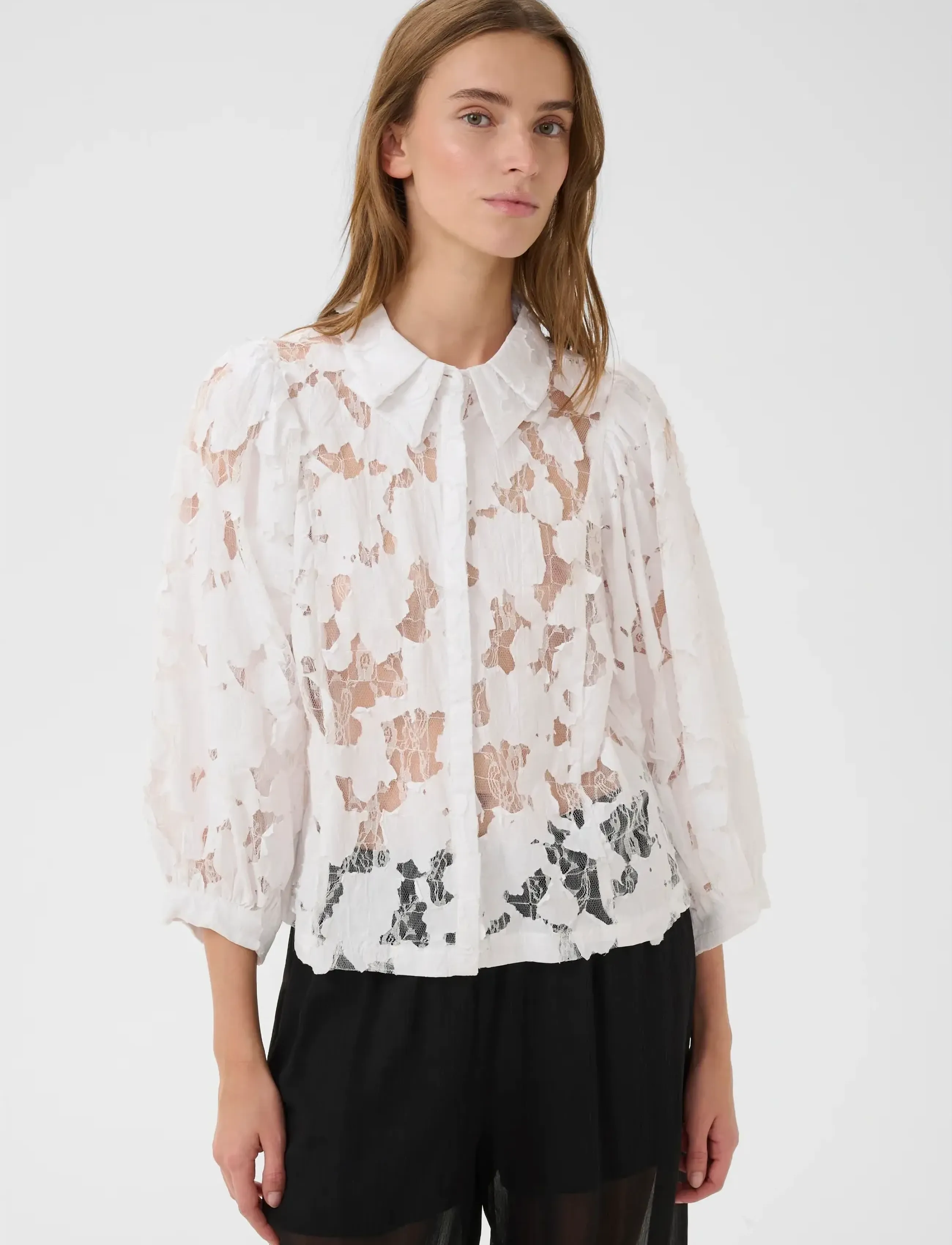 Karen By Simonsen - KBEna Frosty Blouse - lühikeste varrukatega pluusid - bright white - 0