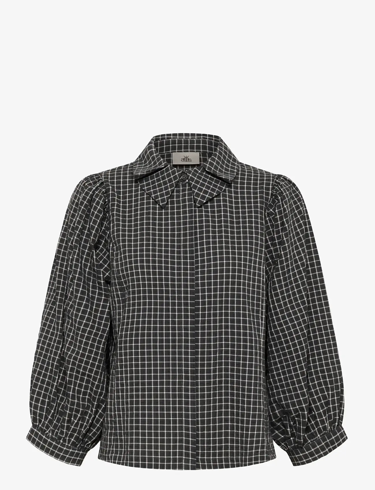 Karen By Simonsen - KBEllen Frosty Blouse - langärmlige blusen - dark grey check - 1