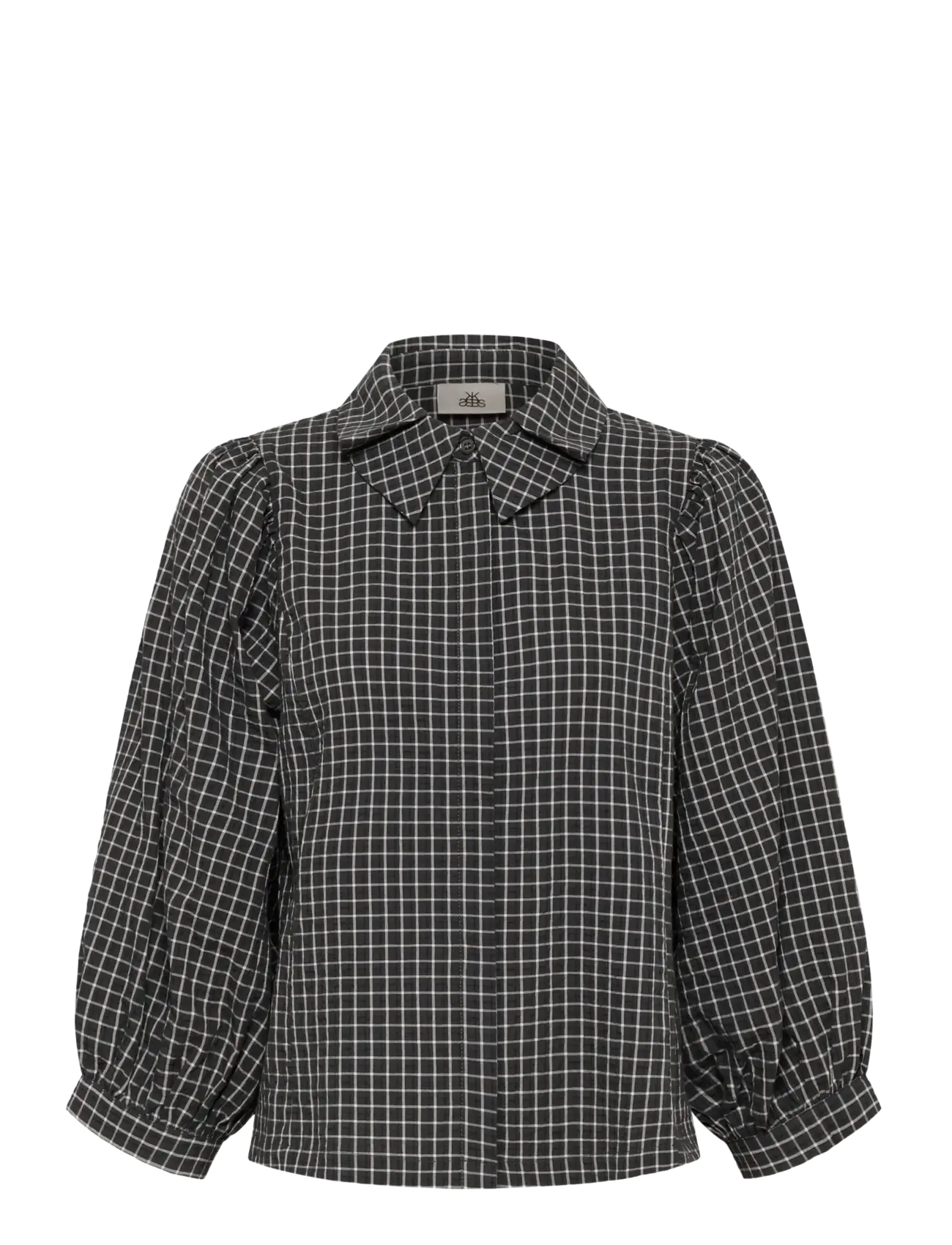 KBEllen Frosty Blouse - DARK GREY CHECK
