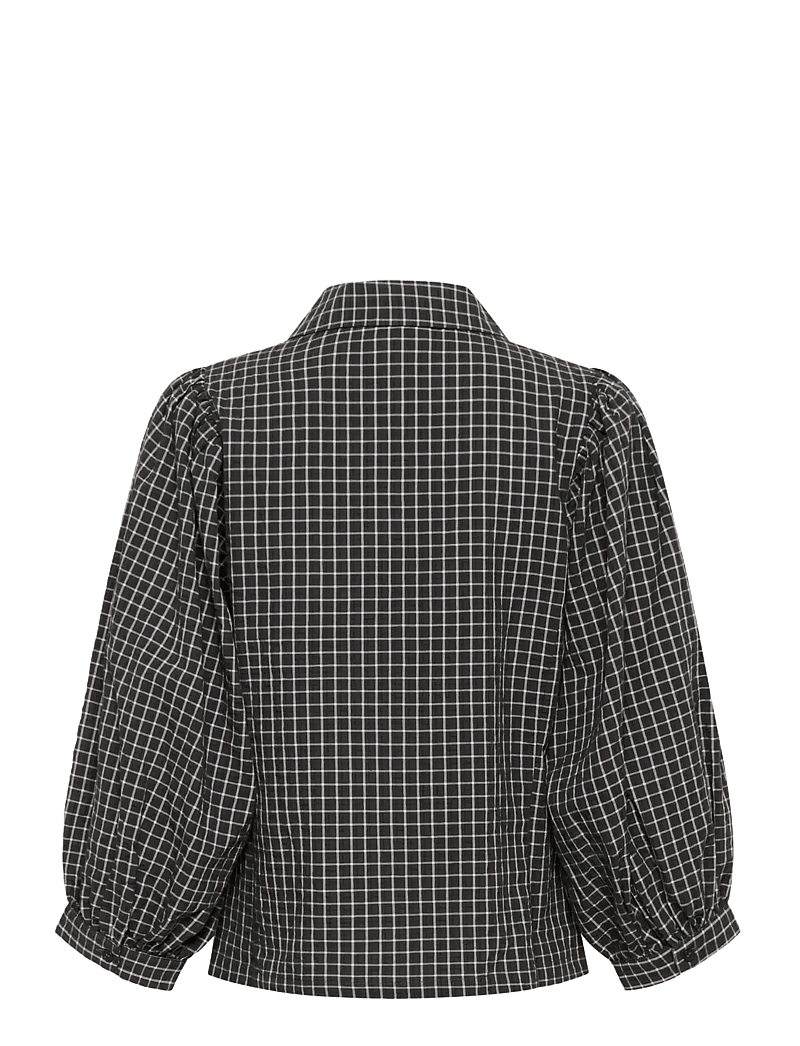 Karen By Simonsen - KBEllen Frosty Blouse - langärmlige blusen - dark grey check - 2
