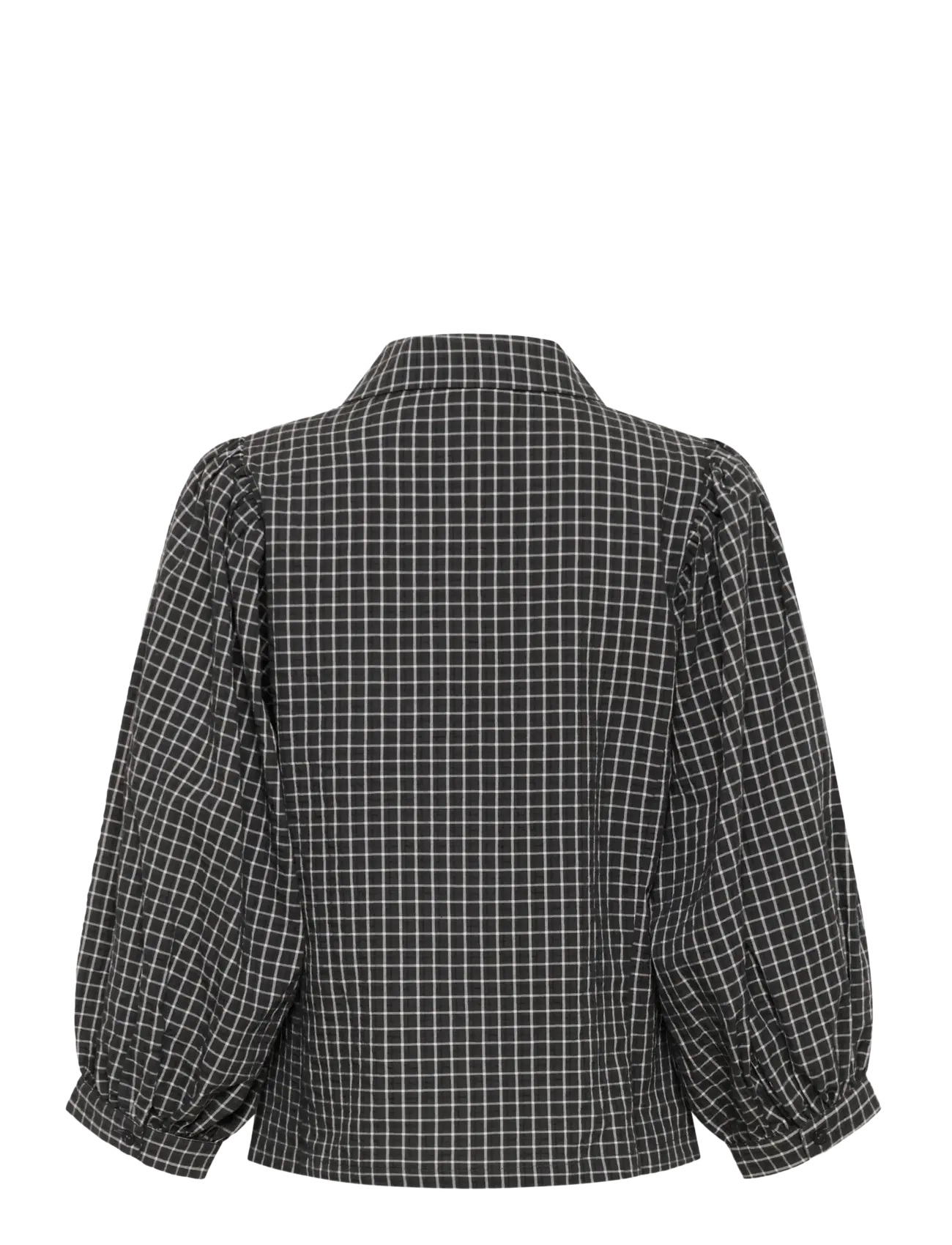 Karen By Simonsen - KBEllen Frosty Blouse - langärmlige blusen - dark grey check - 2