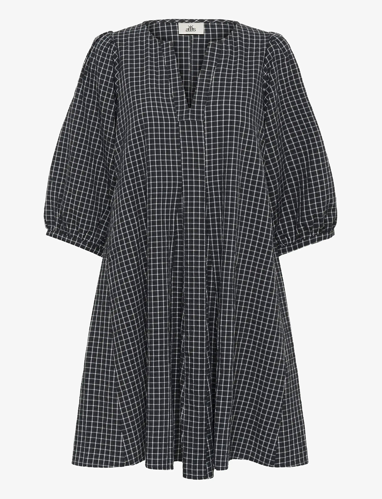 Karen By Simonsen - KBEllen Indie Dress - sommarklänningar - dark grey check - 1