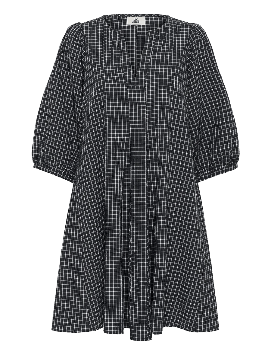 Karen By Simonsen - KBEllen Indie Dress - summer dresses - dark grey check - 1