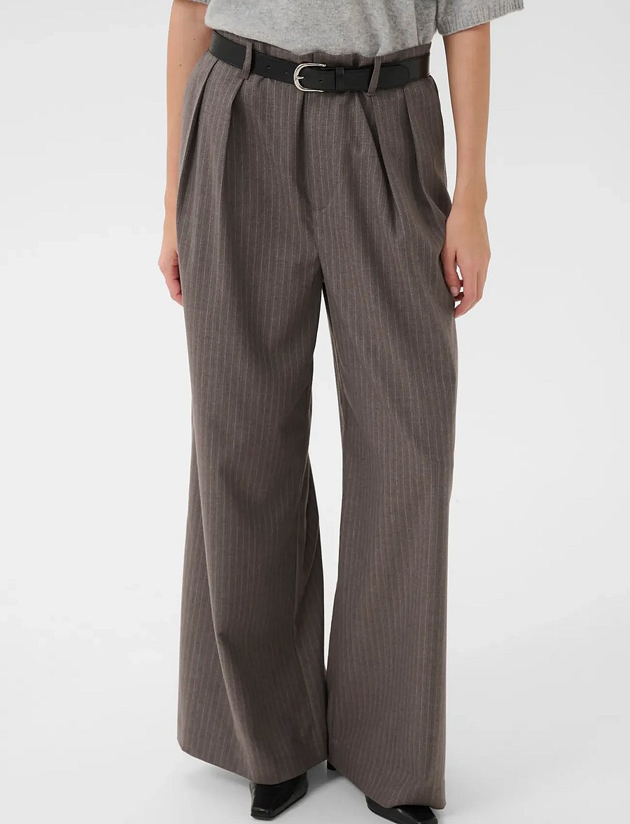 Karen By Simonsen - KBErin Pants - wide leg trousers - falcon pinstripe - 0