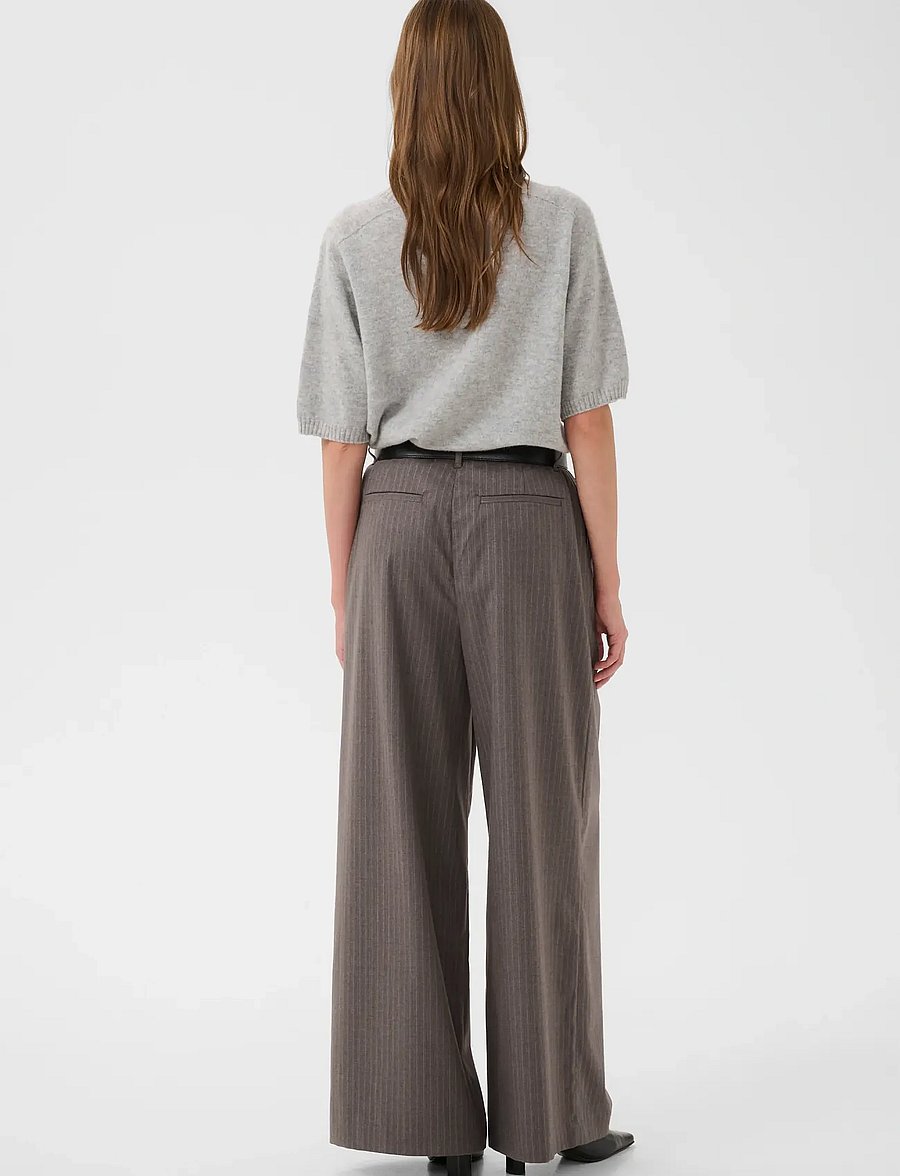 Karen By Simonsen - KBErin Pants - wide leg trousers - falcon pinstripe - 4