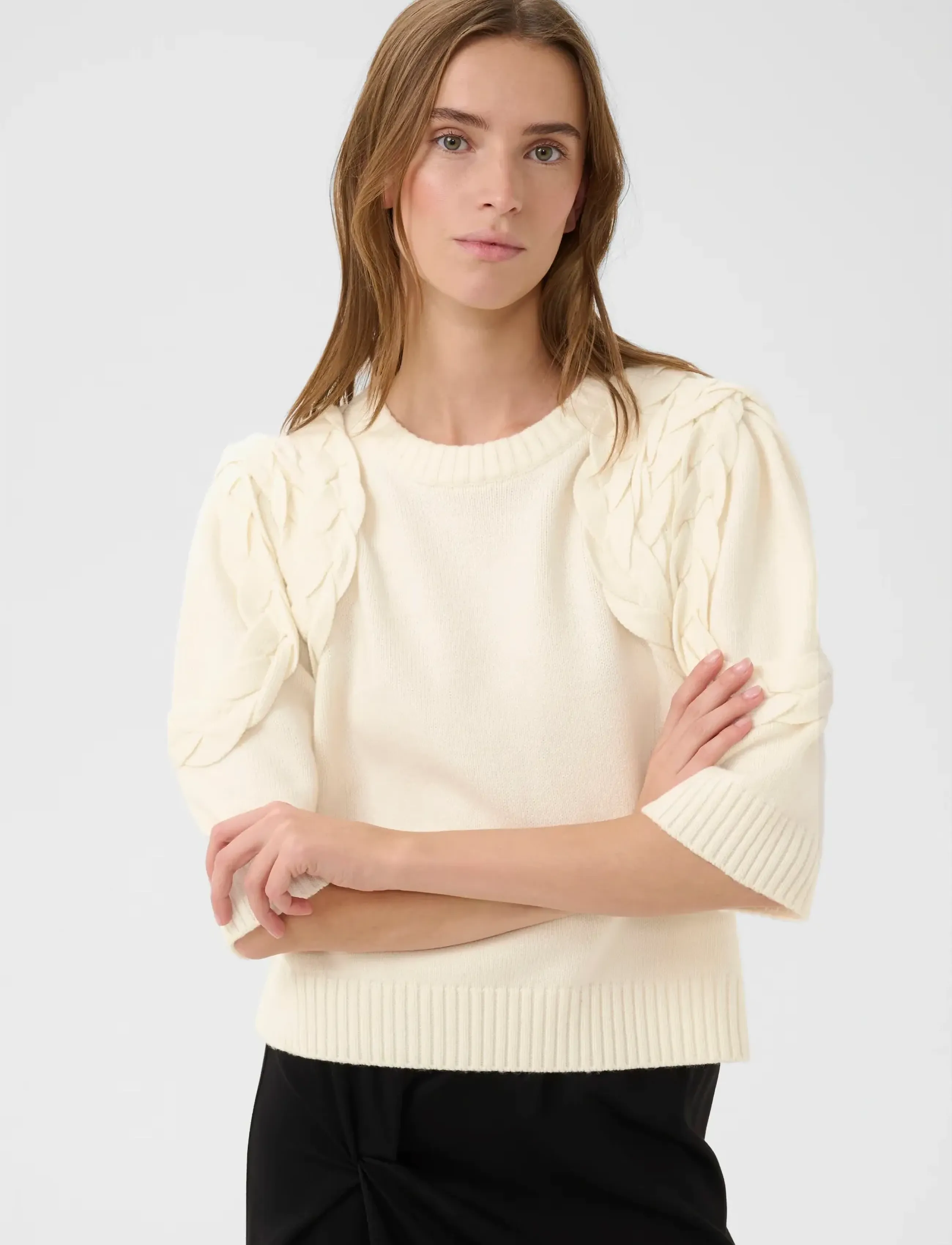 Karen By Simonsen Kbevanthe O'neck, XL, Cream, Strik > Trøjer, Dame