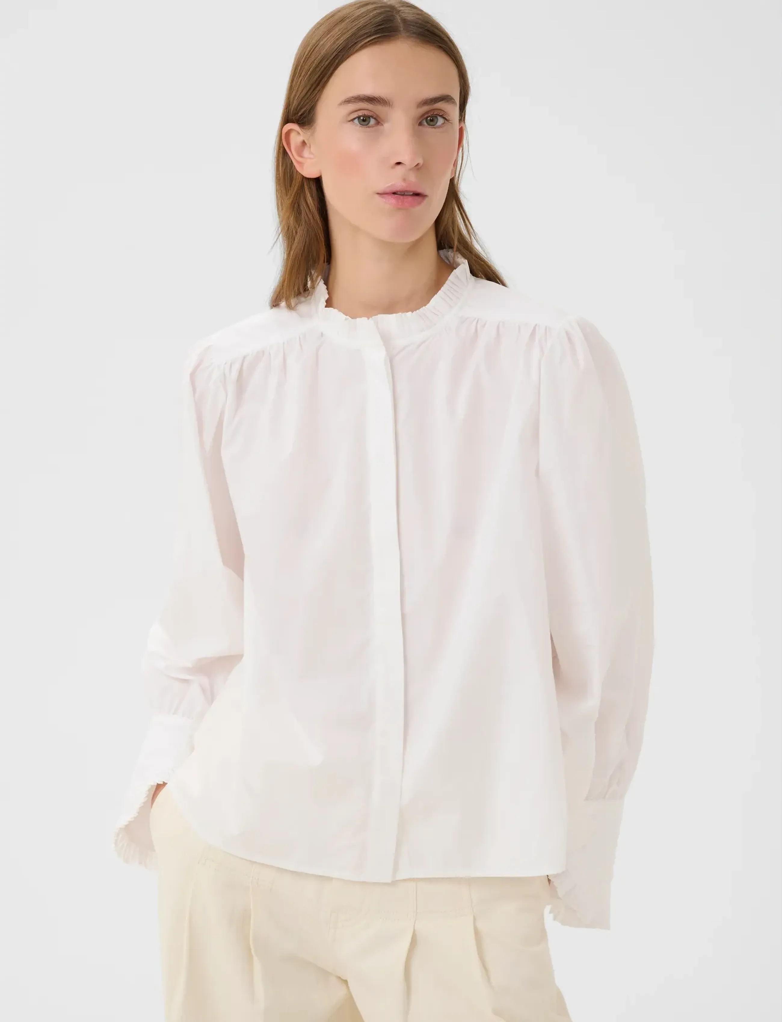 Karen By Simonsen Kbelse Blouse, 42, White, Bluser > Langærmede, Dame