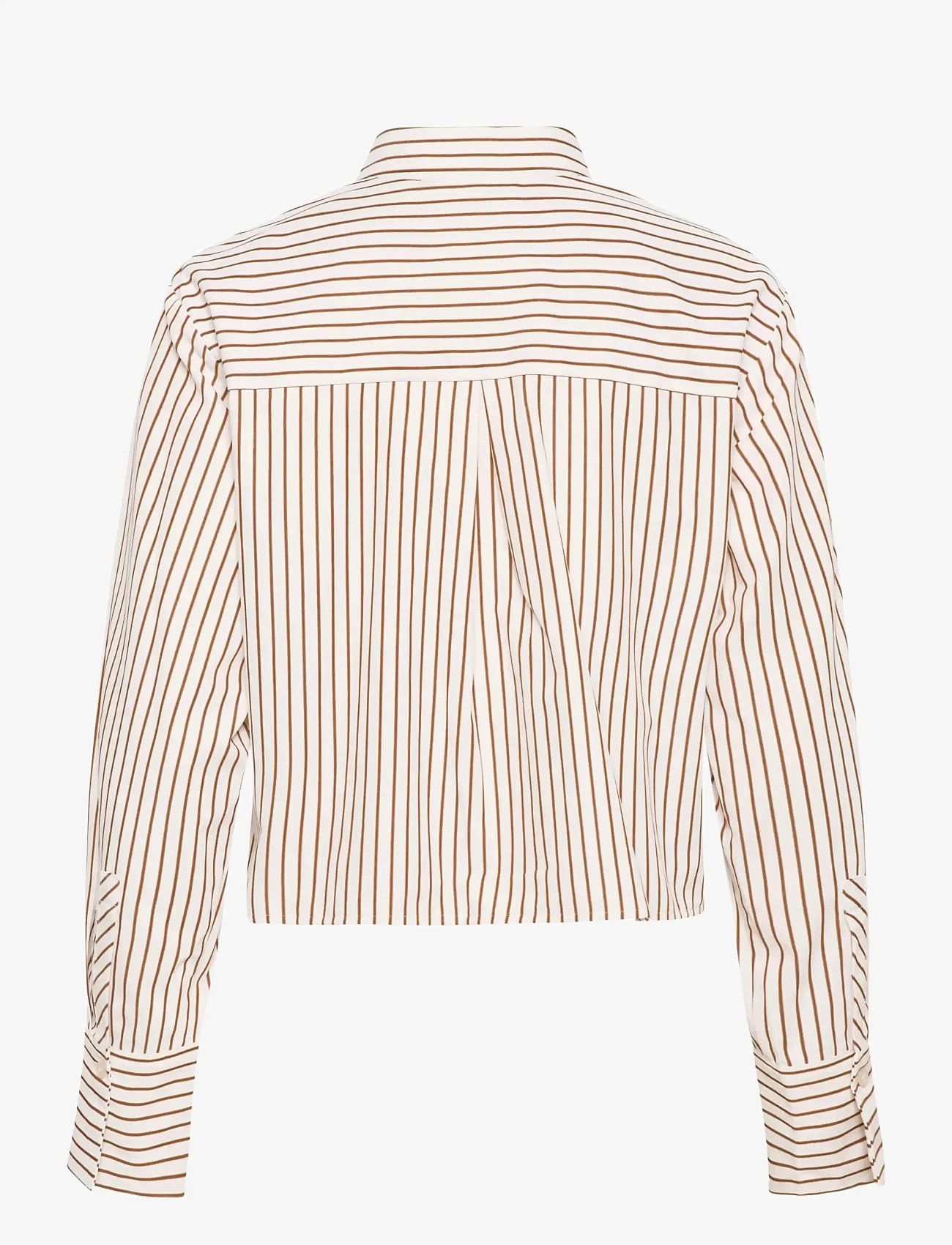 Karen By Simonsen - KBElmira Short Shirt - long-sleeved shirts - cinnamon stripe - 2